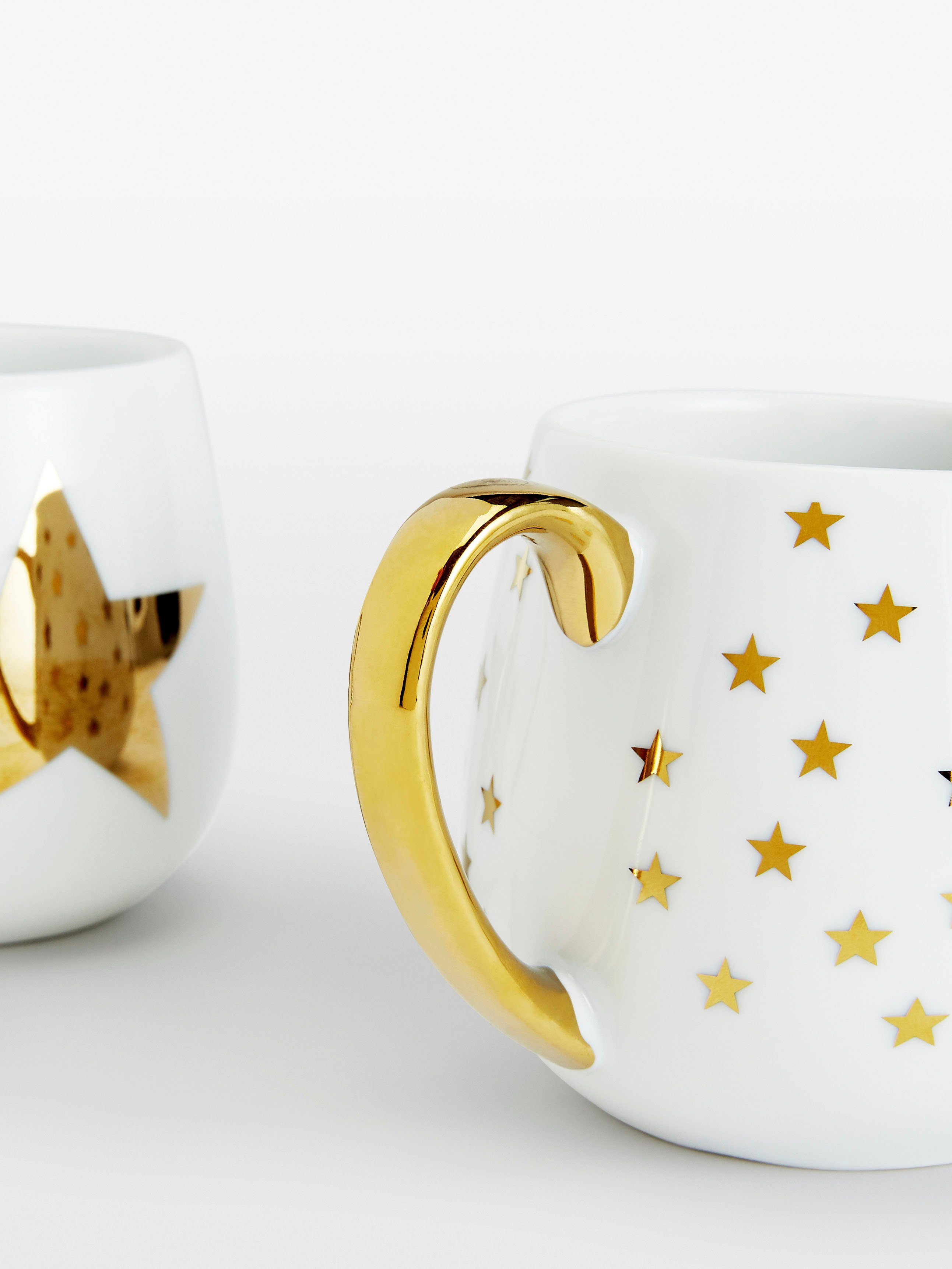 Retsch 4-teilig Becher Arzberg zwei goldenen im Sterndekoren verschiedenen Porzellan, sortiert, GOLD STAR, Set