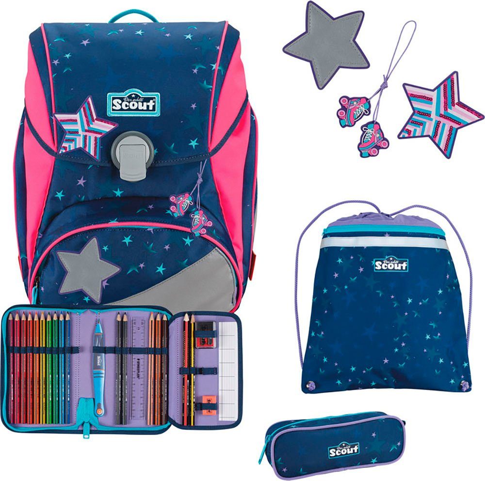 Scout Ранці Alpha, Pretty Star (Set, 4-tlg), 2 Funny Snaps Move; enthält recyceltes Material