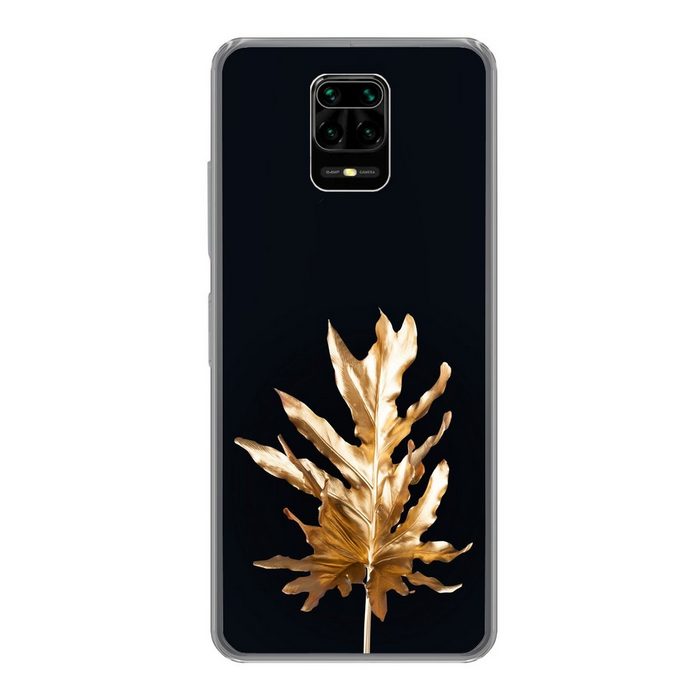 MuchoWow Handyhülle Blätter - Gold - Herbst - Natur - Luxus Phone Case Handyhülle Xiaomi Redmi Note 9 Pro Silikon Schutzhülle