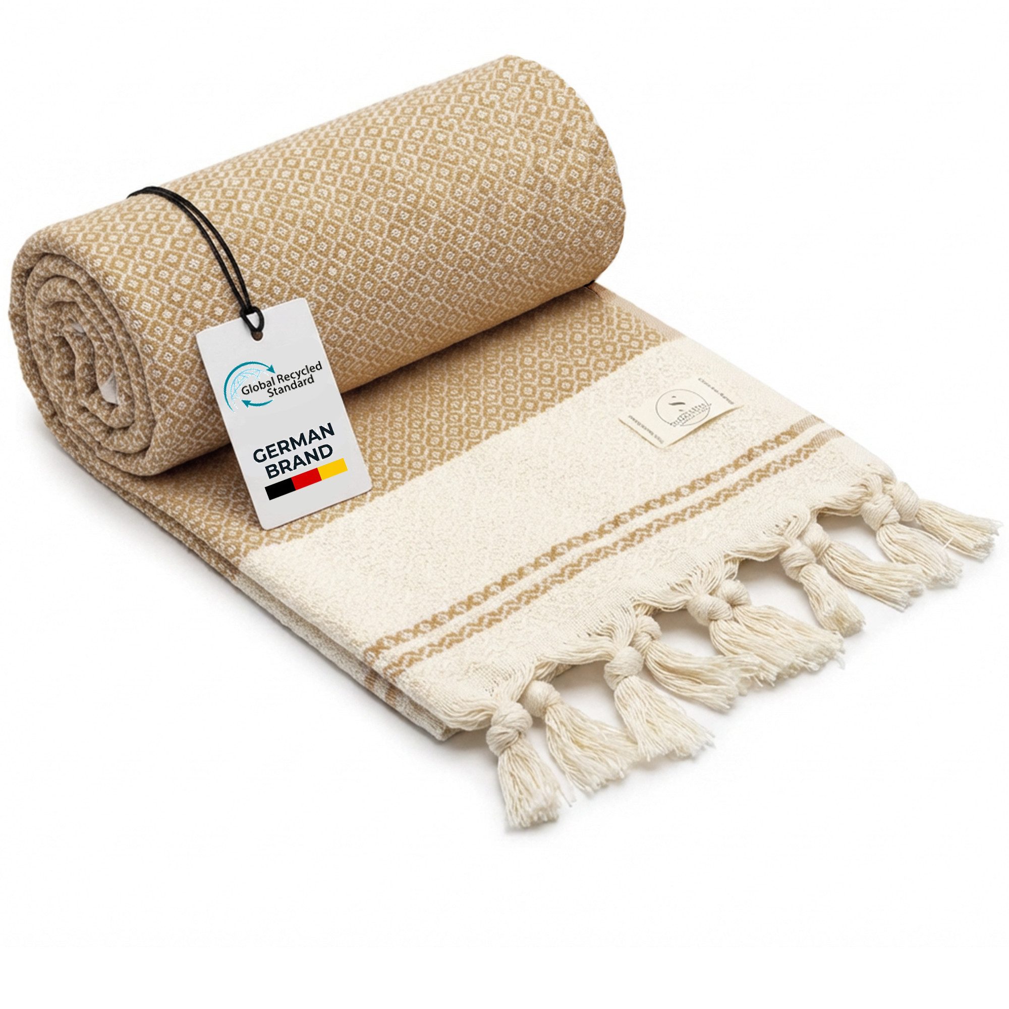 SIEGENTHAL Strandtuch Hamamtuch 90x200 cm – Strand- & Saunatuch aus recycelter Baumwolle