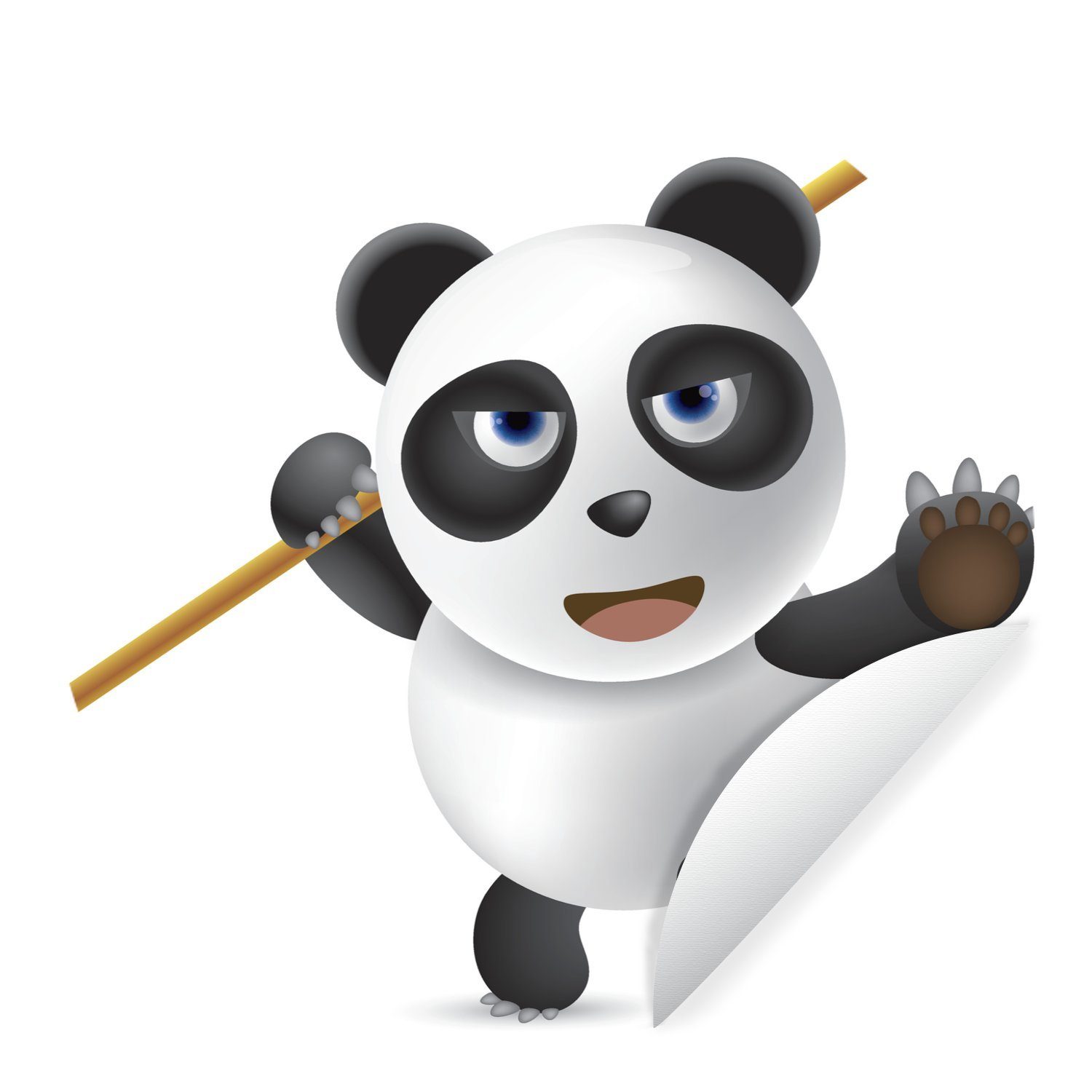 MuchoWow Wandsticker Eine Illustration eines Kungfu-Pandas (1 St), Tapetenkreis für Kinderzimmer, Tapetenaufkleber, Rund, Wohnzimmer