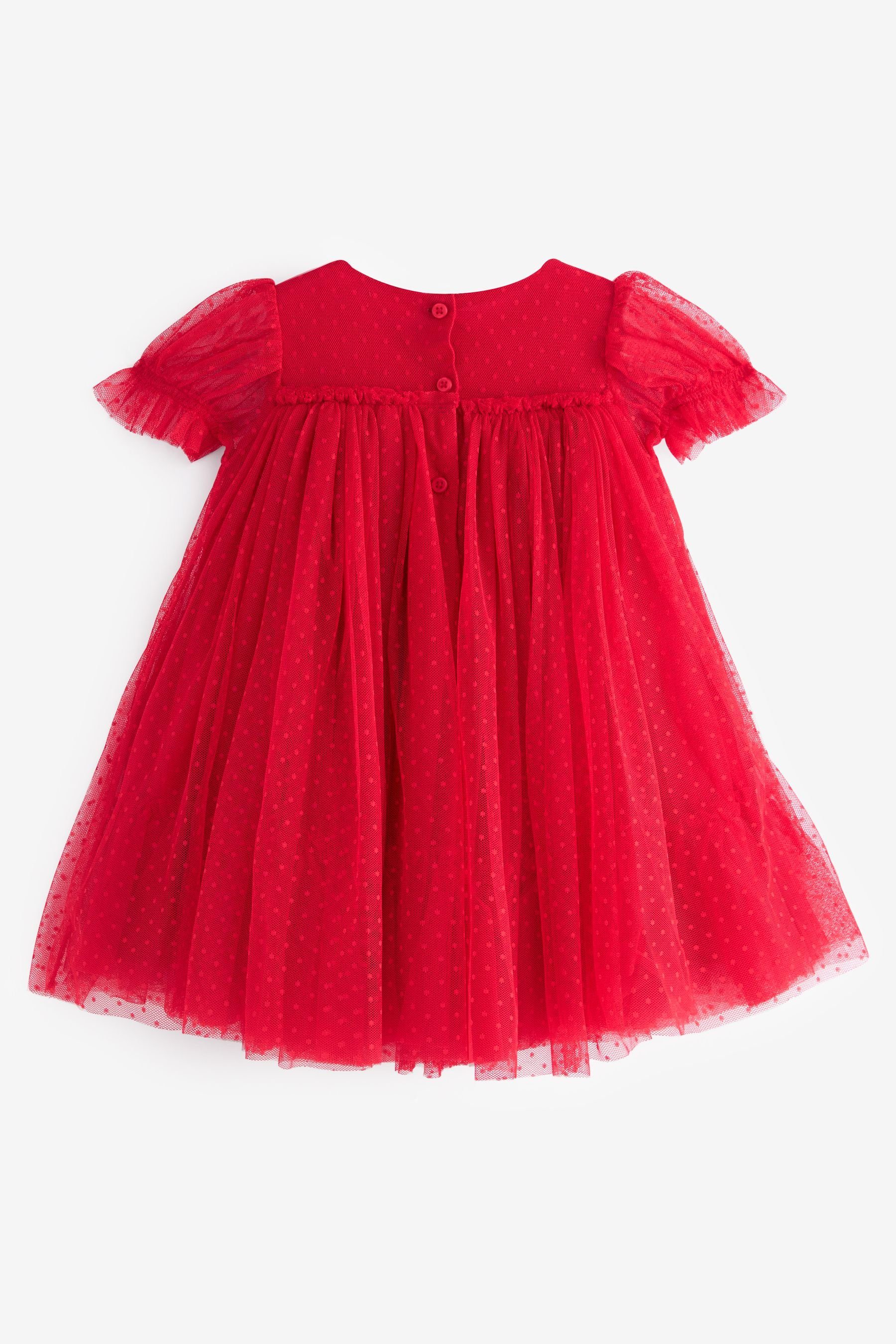 Red (1-tlg) Mesh-Detail mit Kleid Next Partykleid