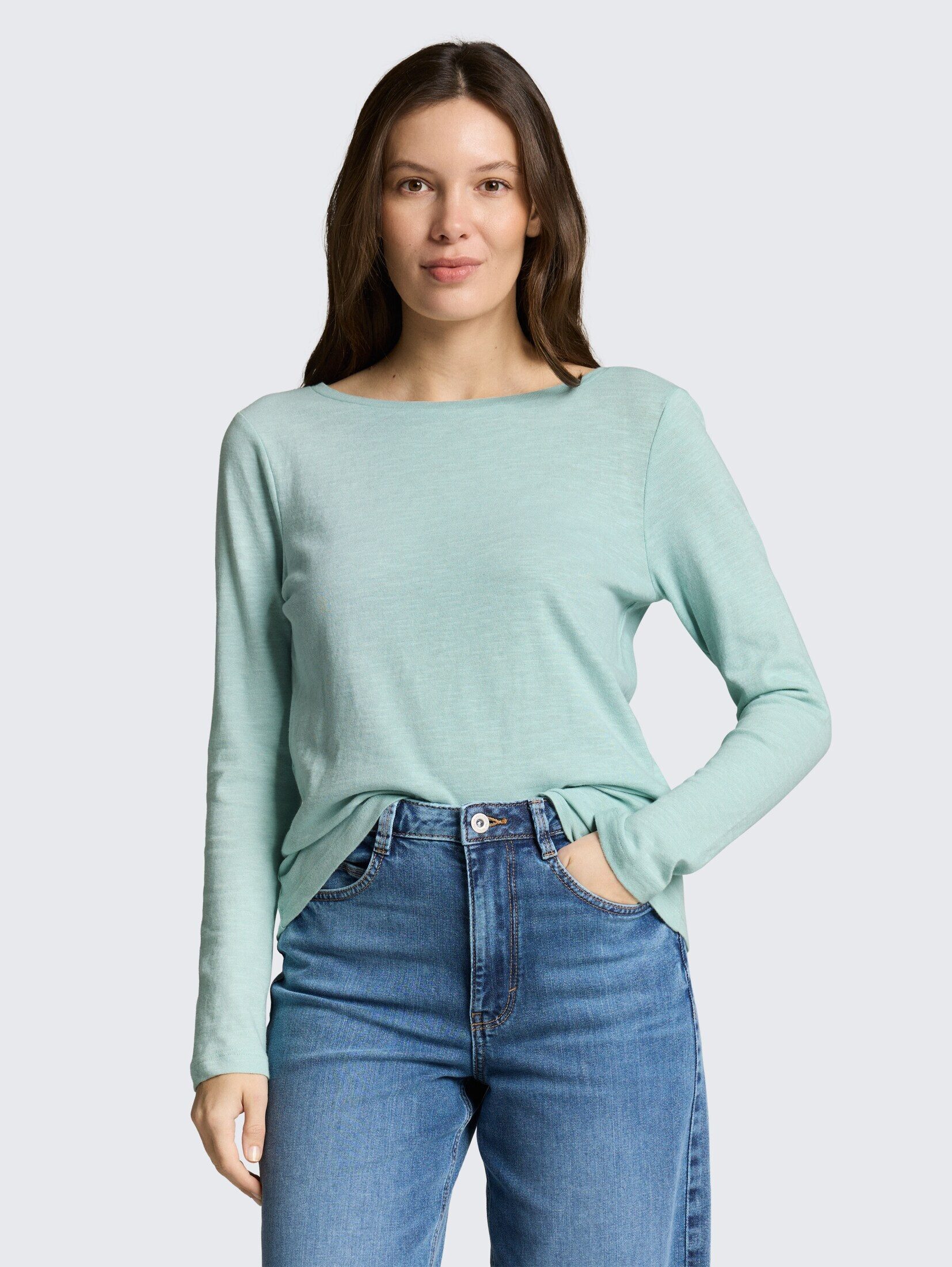 TOM TAILOR Langarmshirt T-Shirt Basic Langarmshirt aus Baumwolle günstig online kaufen