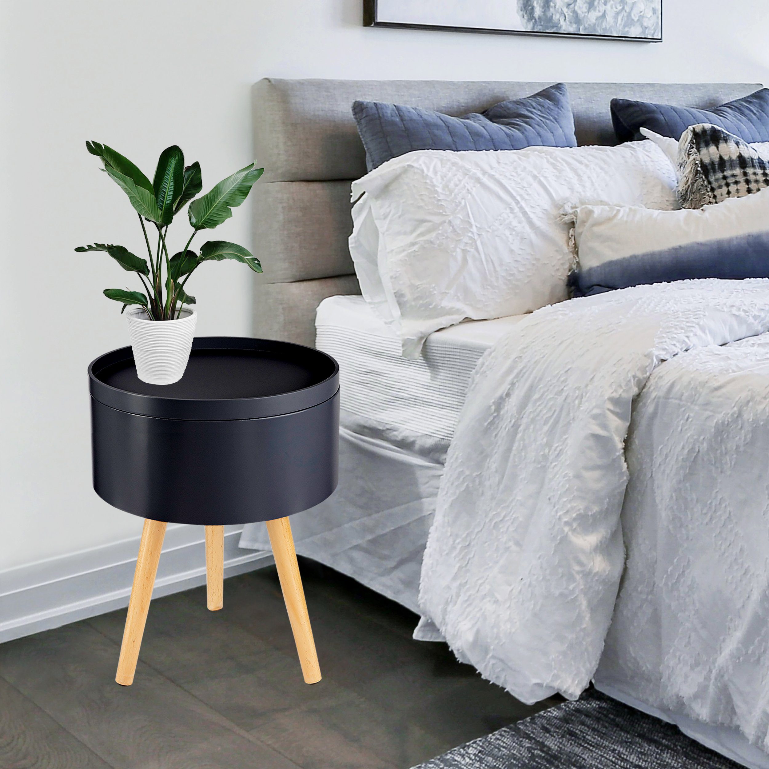 ONVAYA Beistelltisch Sofia aus Holz, Couchtisch rund, Nachttisch günstig online kaufen