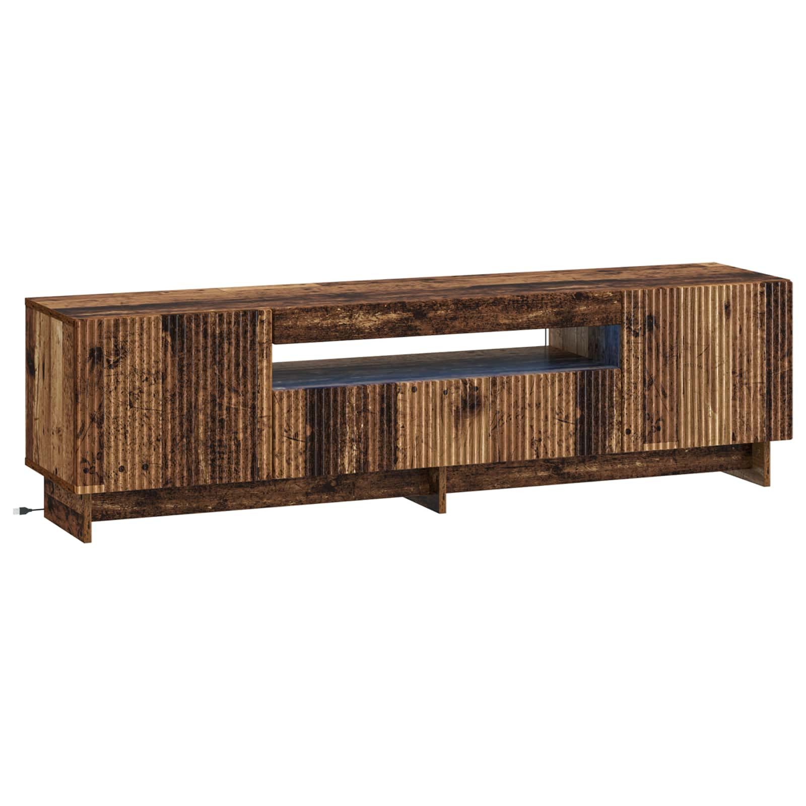 vidaXL TV-Schrank LED-TV-Schrank Altholz Holzwerkstoff
