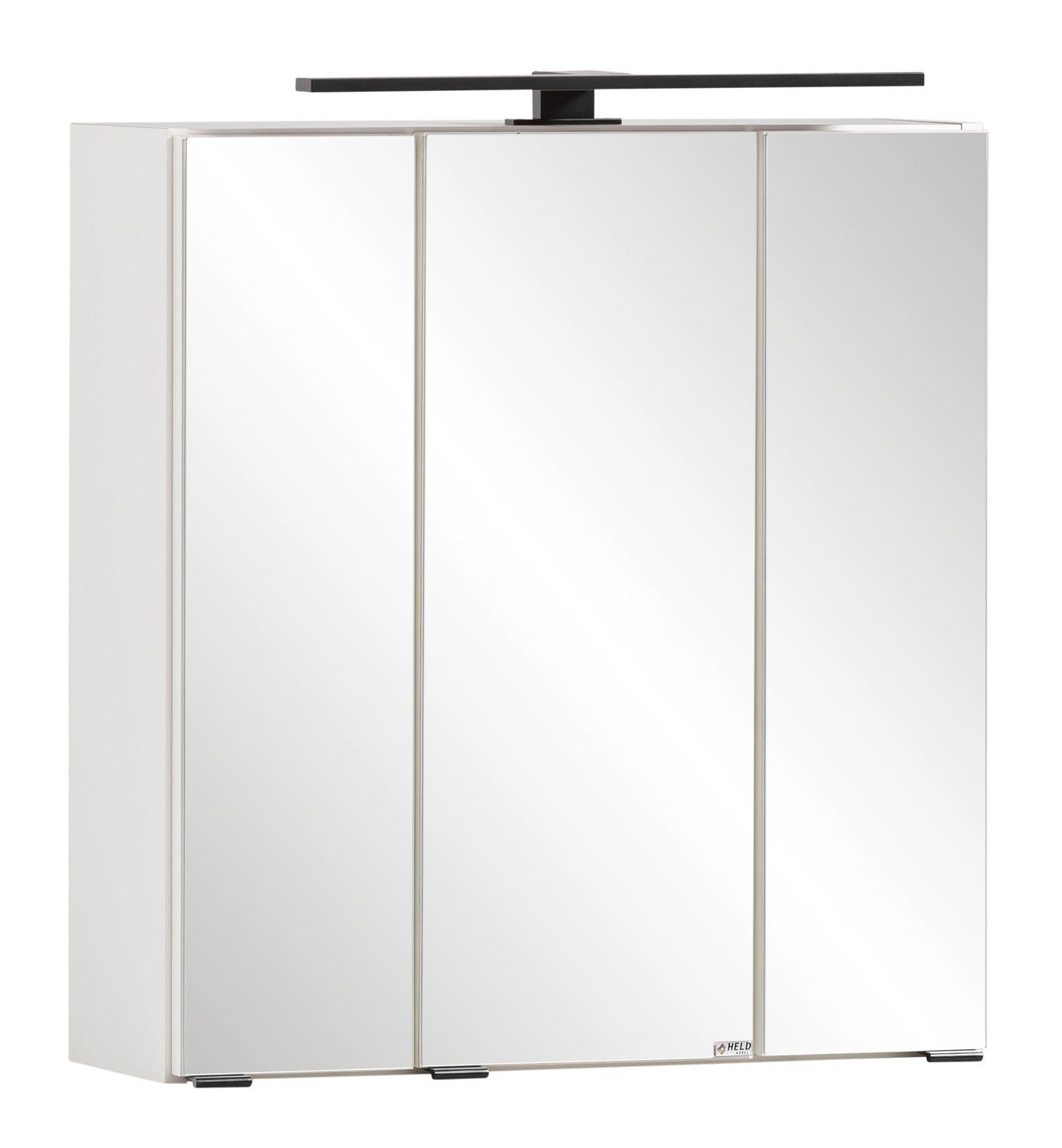 HELD MÖBEL Spiegelschrank MERAN, Weiß, B 60 cm x H 64 cm, mit LED-Aufsatzleuchte Korpus weiß / Front Spiegel | weiß | Spiegelschränke