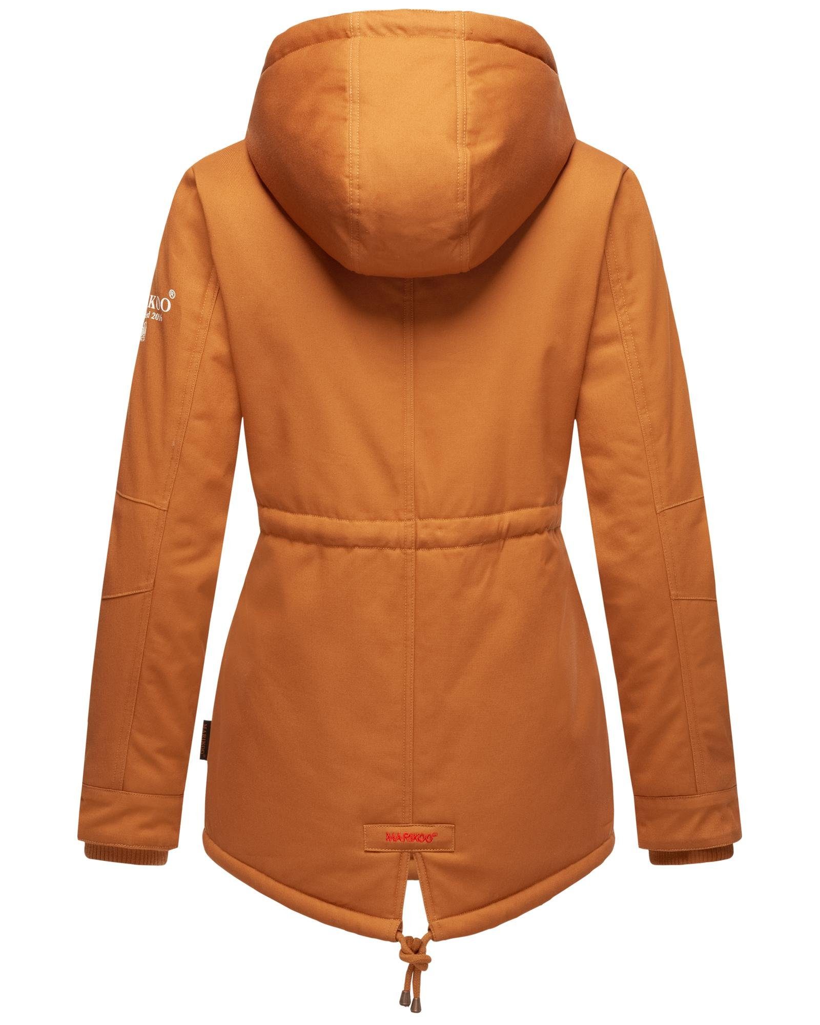 Marikoo Winterjacke Manolya stylischer Kurzmantel mit weichem Teddyfell-Futter