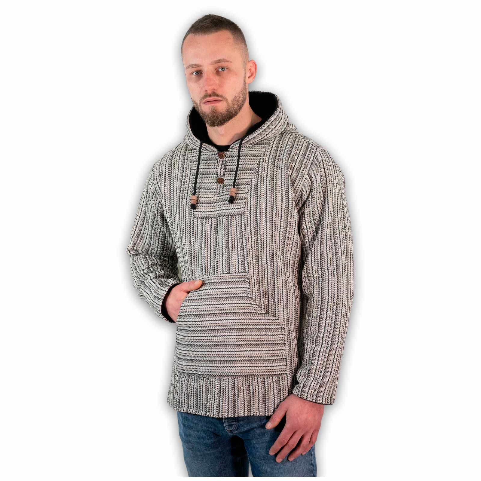 KUNST UND MAGIE Sweatponcho Kapuzenpulli Kapu Baja Jerga Hoodie mit Kapuze und Kängurutaschen