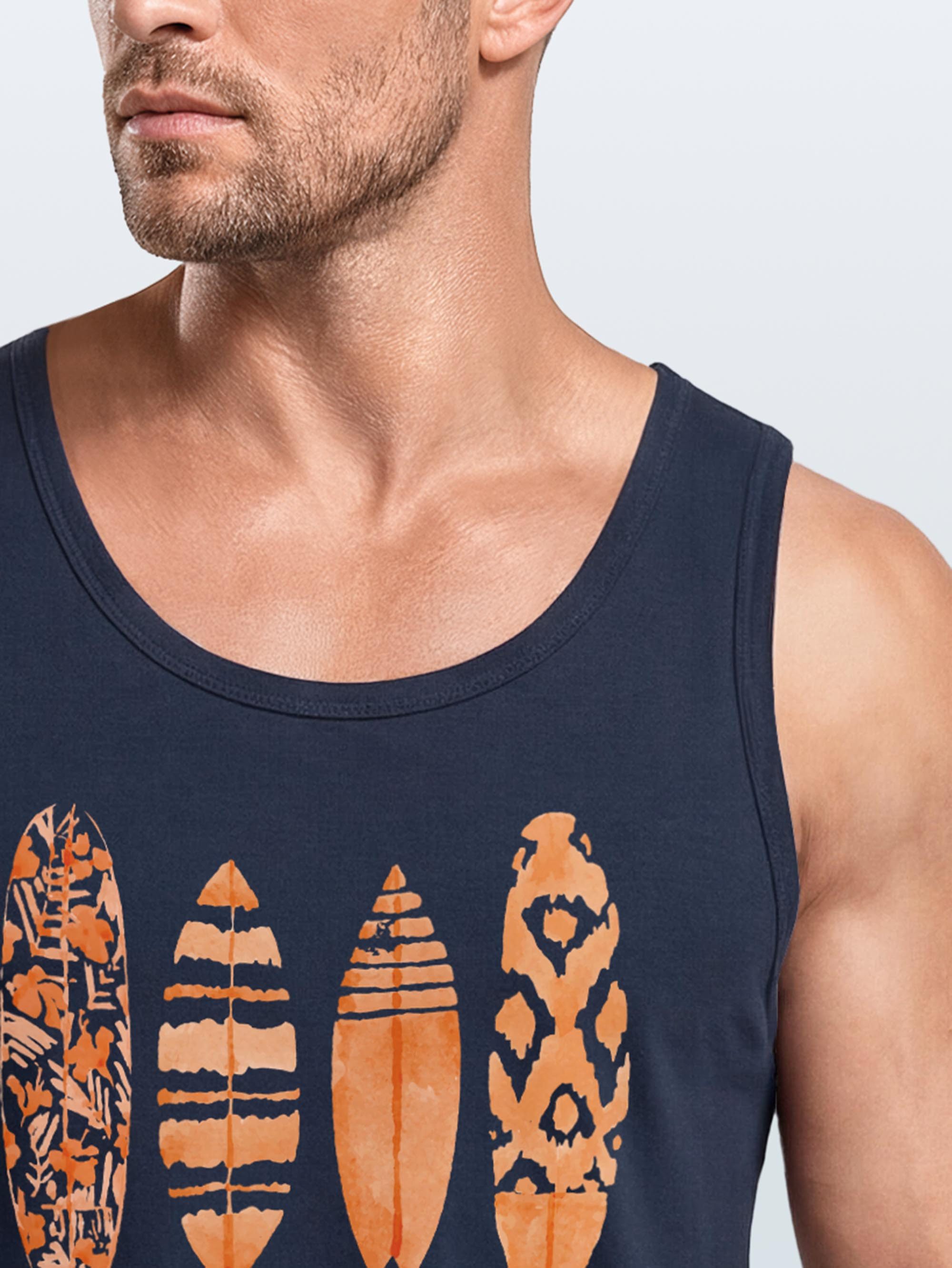 Neverless Tanktop Herren Tank-Top Surfing Fashion Aufdruck Long Beach Surfboard Sommer mit Print