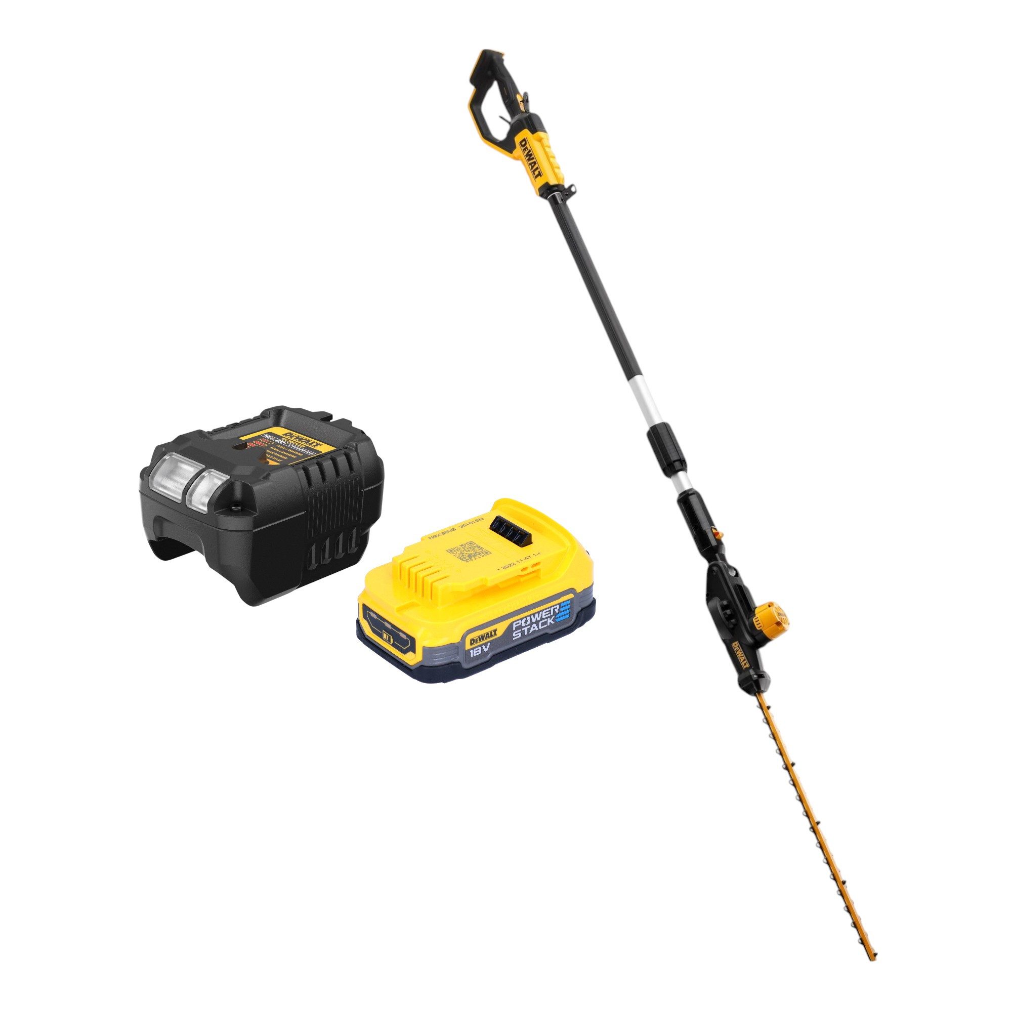 DeWalt Akku-Heckenschere DCMPH 566 E1 18 V 55 cm + 1x Powerstack Akku 1,7 Ah + Ladegerät