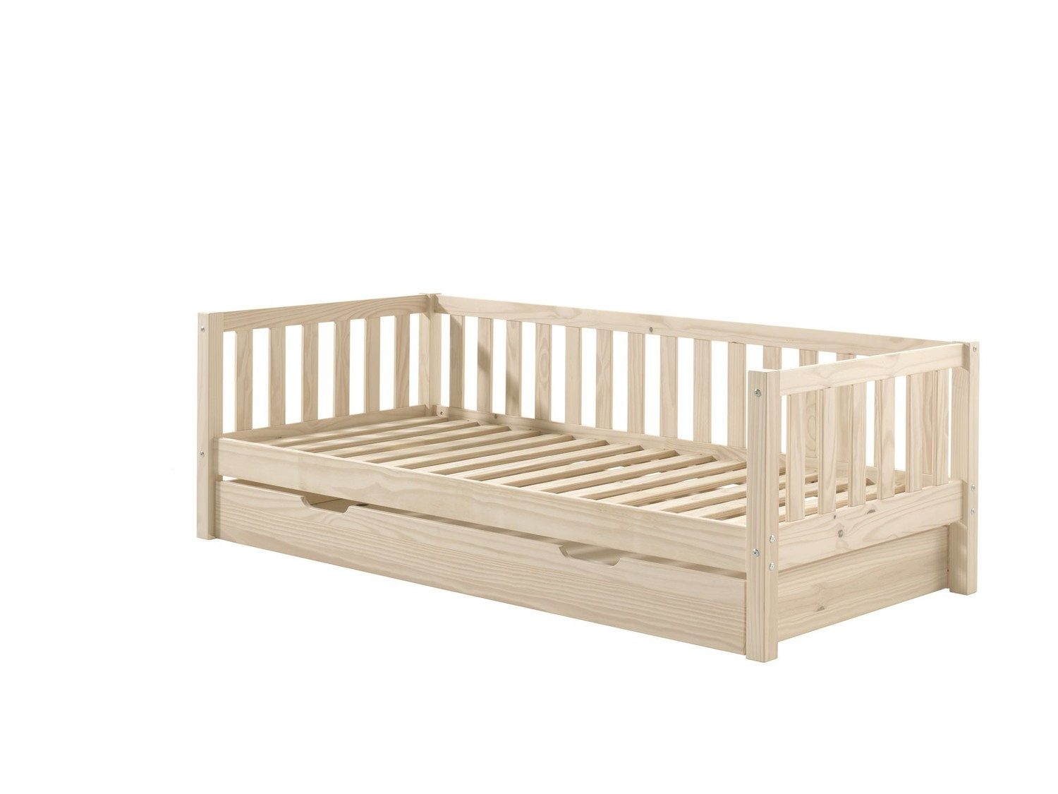Kinderbett Kojen Bett Fritz 211,2 x 68 x 97,8 cm Bettschublade Kiefer Natur