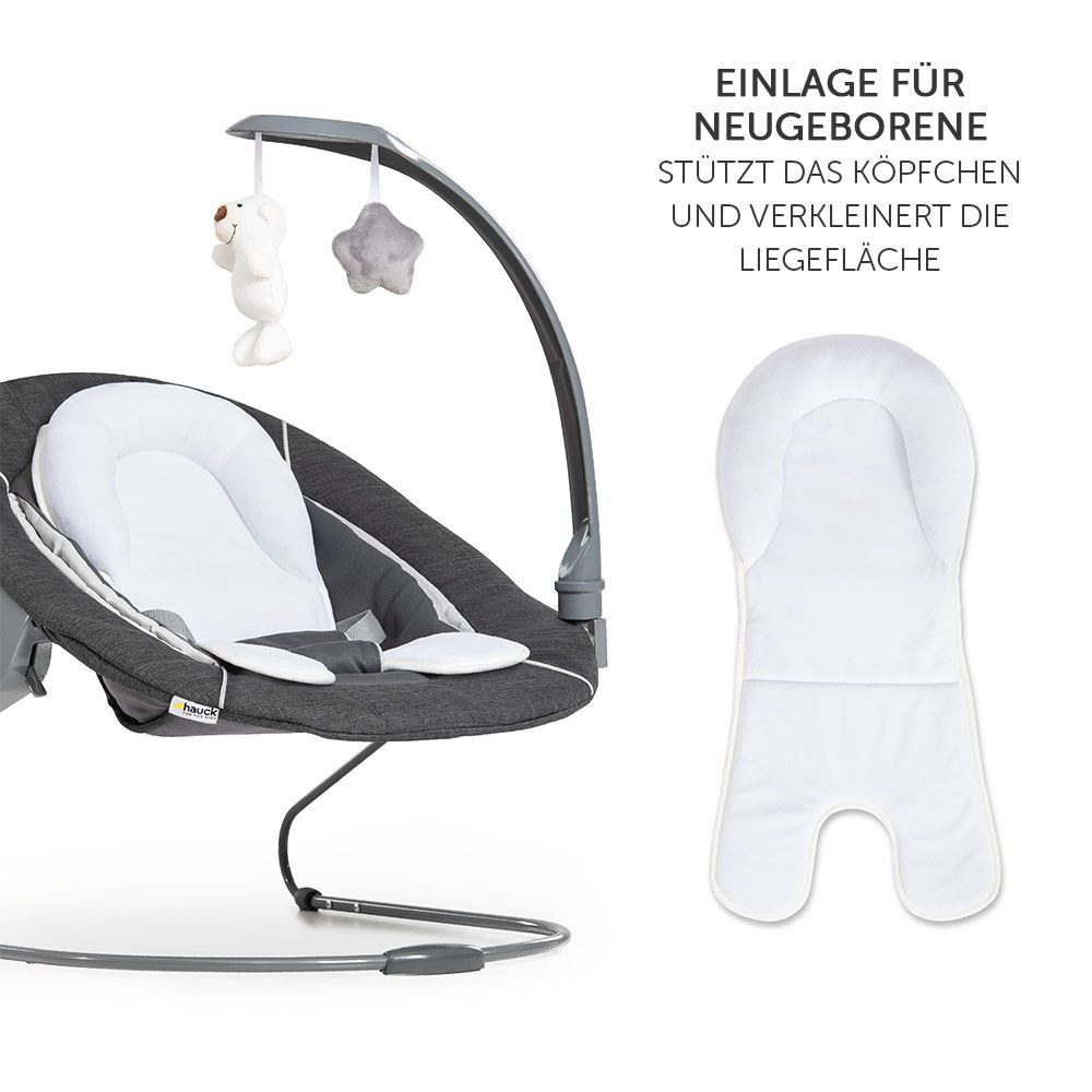 Hauck Hochstuhl Alpha Plus Weiß - Newborn Set Deluxe (Set, 4 St), Holz Babystuhl ab Geburt inkl. Aufsatz für Neugeborene & Sitzauflage