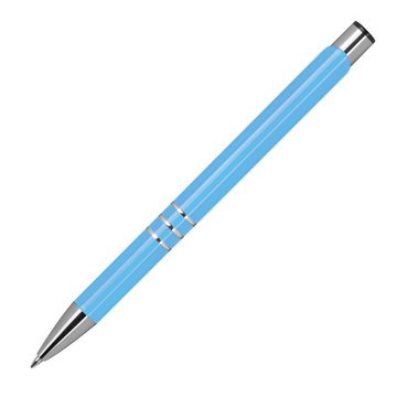 Livepac Office Kugelschreiber 10 Kugelschreiber aus Metall / vollfarbig lackiert / Farbe: hellblau