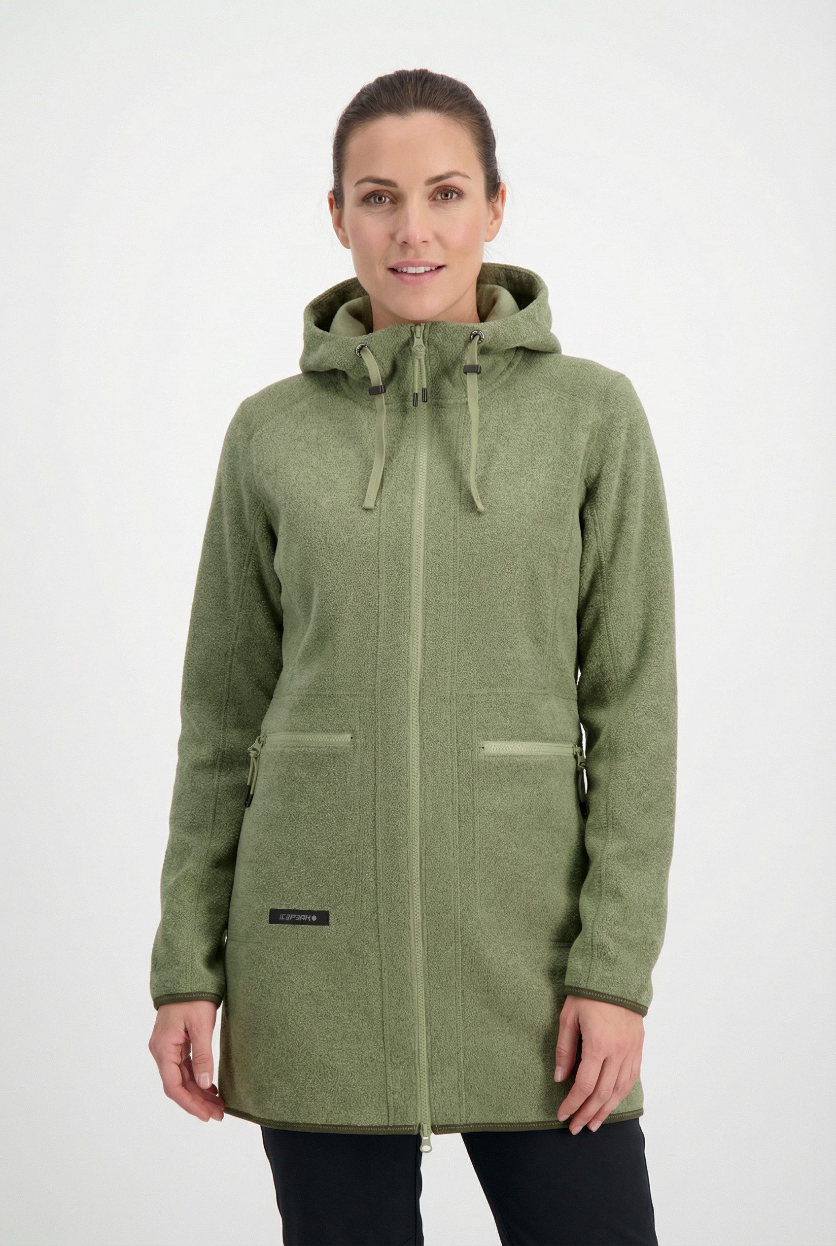 Icepeak Fleecejacke AMES sportlicher Stil, mit Kapuze und Kordelzügen