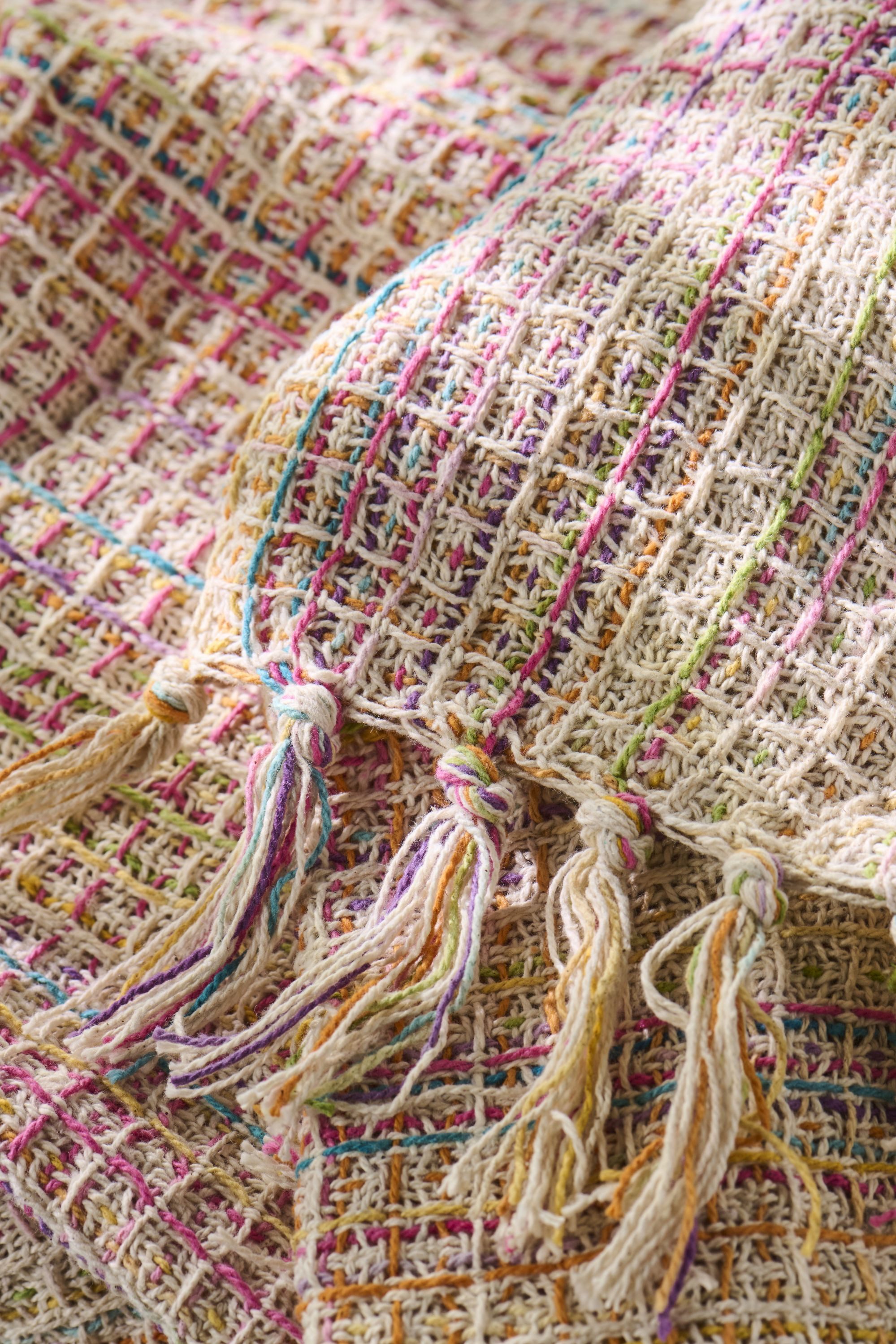 Wohndecke Ib Laursen - Decke Plaid Kuscheldecke Wohndecke Pink Lila Gelb, Ib Laursen