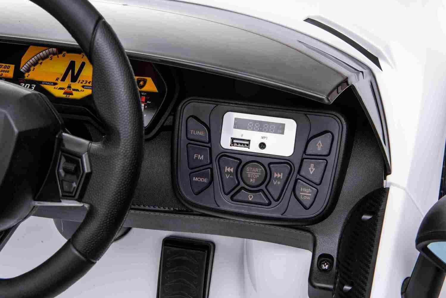 BoGi Sportwagen SV Aventador Lamborghini Elektrofahrzeug Weiß Kinderfahrzeug Elektro-Kinderauto