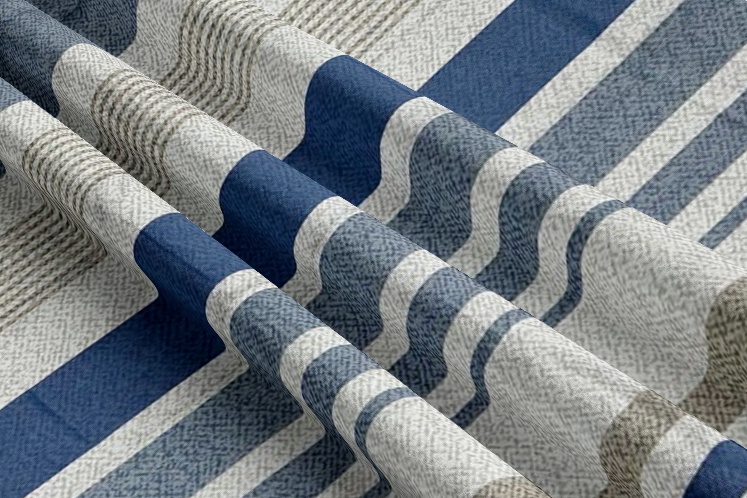 Leonado Vicenti Bettwäsche Allergiker geeignet 135x200 cm, Microfaser, 2 teilig, Gestreift, Meliert Blau Beige – Bild 5 von 5