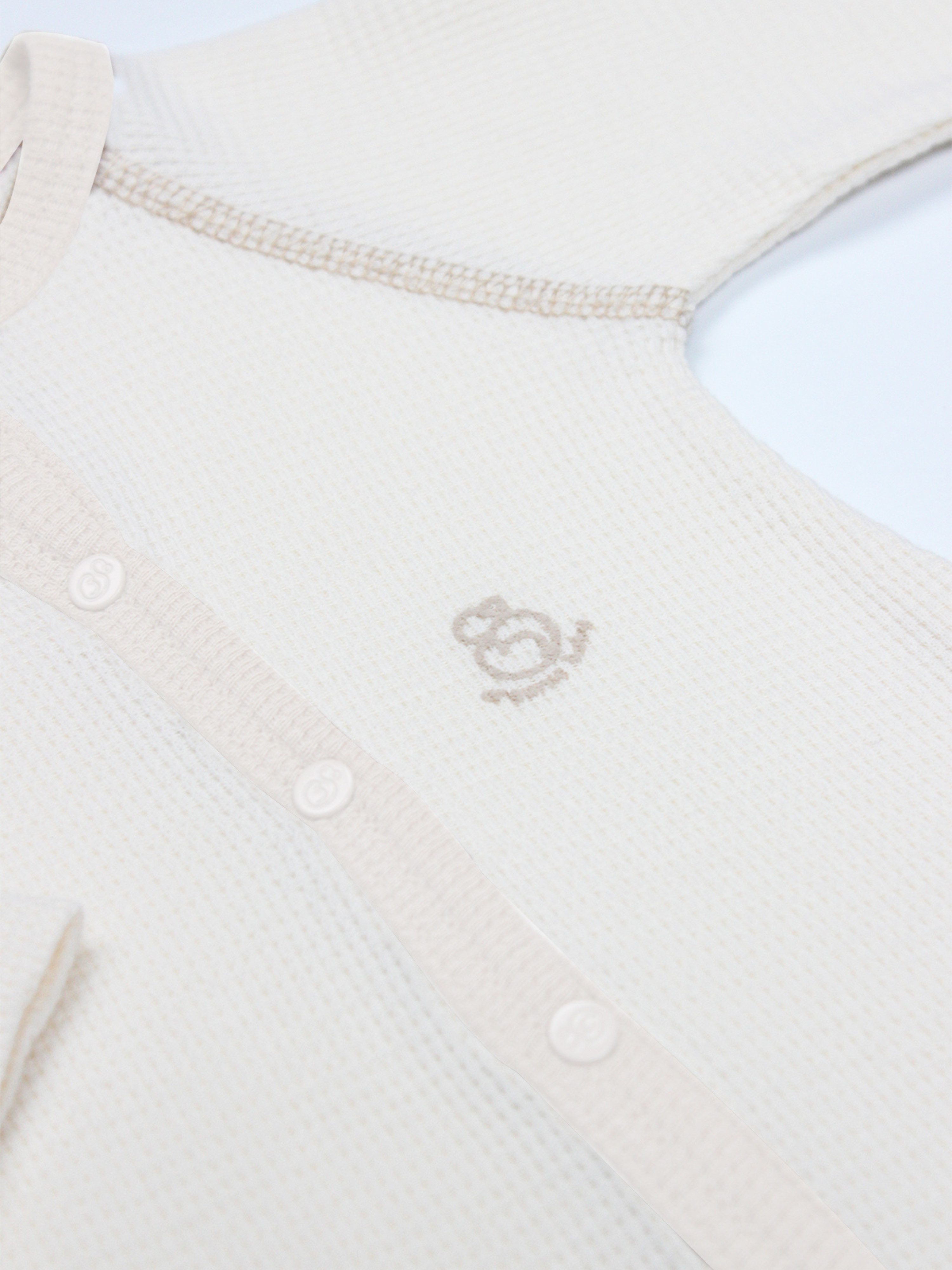 bistyle Strampler Overall Baby Waffle Nature für Jungen und Mädchen Unisex GOTS, Bio-Baumwolle, Größe 56-62