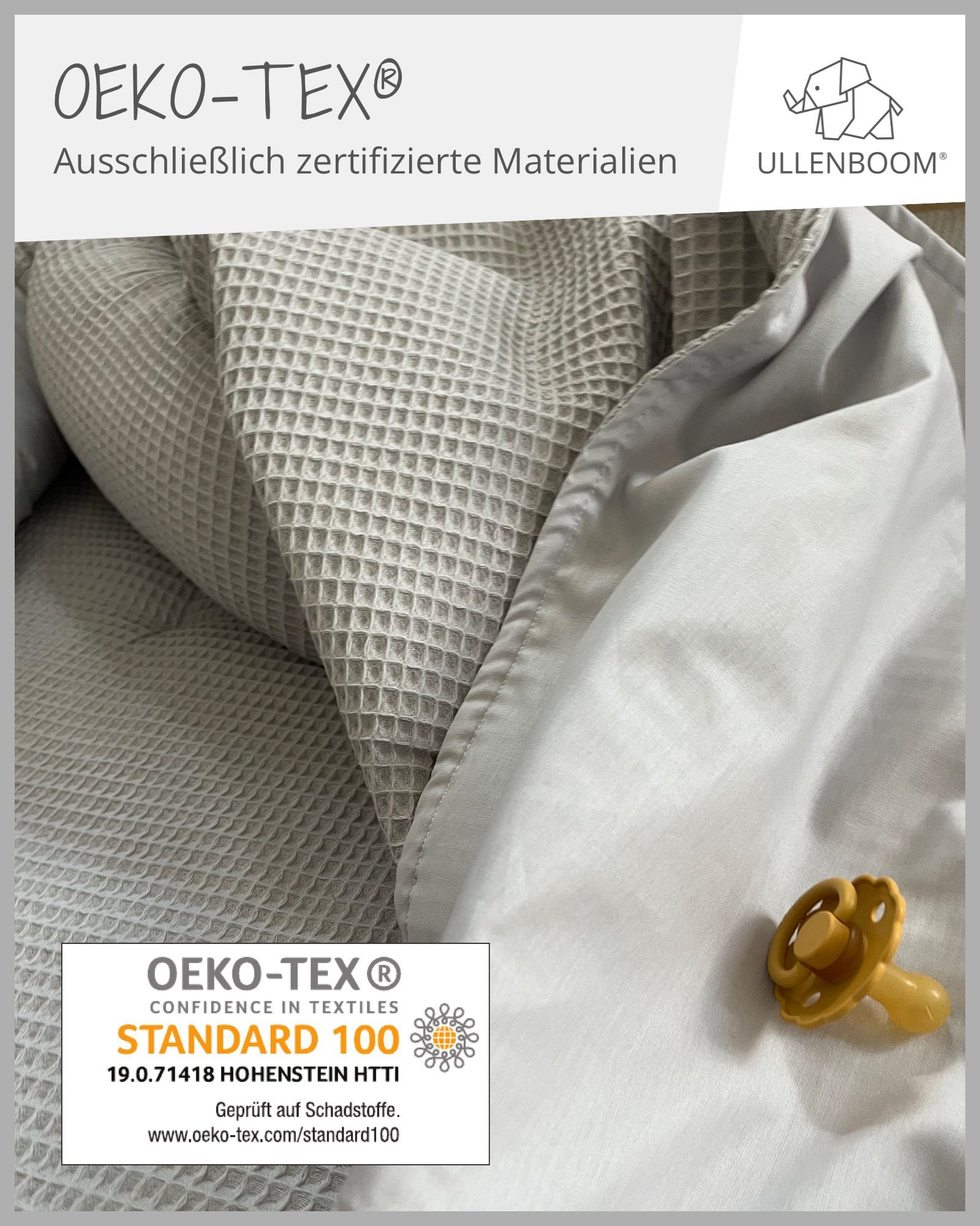 & in Grau in EU, Aus Made ULLENBOOM ®, EU), Spieldecke Uni Kinderwagendecke als 70x100 (Made Babydecke Baumwolle, hochwertiger Babydecke cm Design: