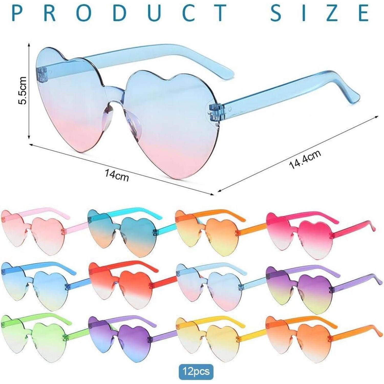 LuxusKollektion Sonnenbrille Sonnenbrille Herzbrille Partybrillen 12 Kinder Erwachsene Gold