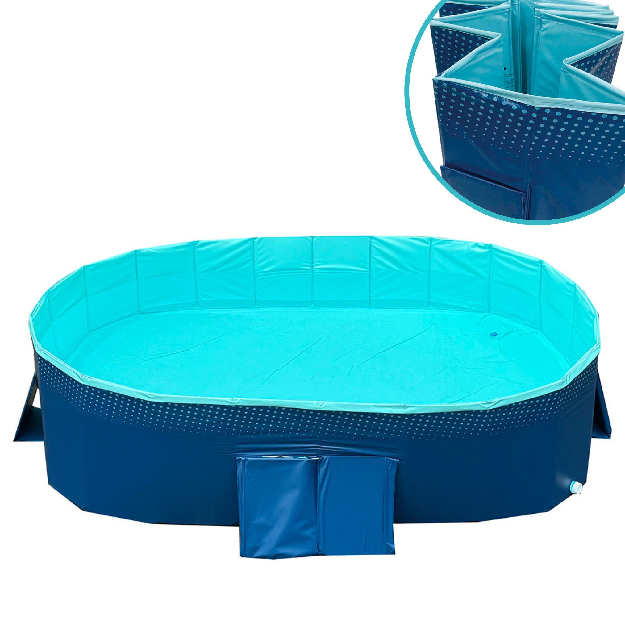 Starlyf Planschbecken Foldable Pool, (3 Varianten, 1-tlg., 348 Liter, 600 Liter & 1000 Liter), faltbarer Pool ohne Aufblasen, langlebig & robust
