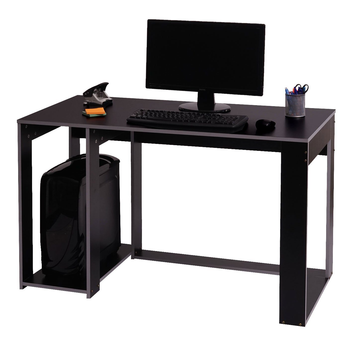 Gestell, schwarz-grau MCW (Tower) Schreibtisch Stabiles Beinfreiheit, Maximale MCW-J26, Mit Computerfach