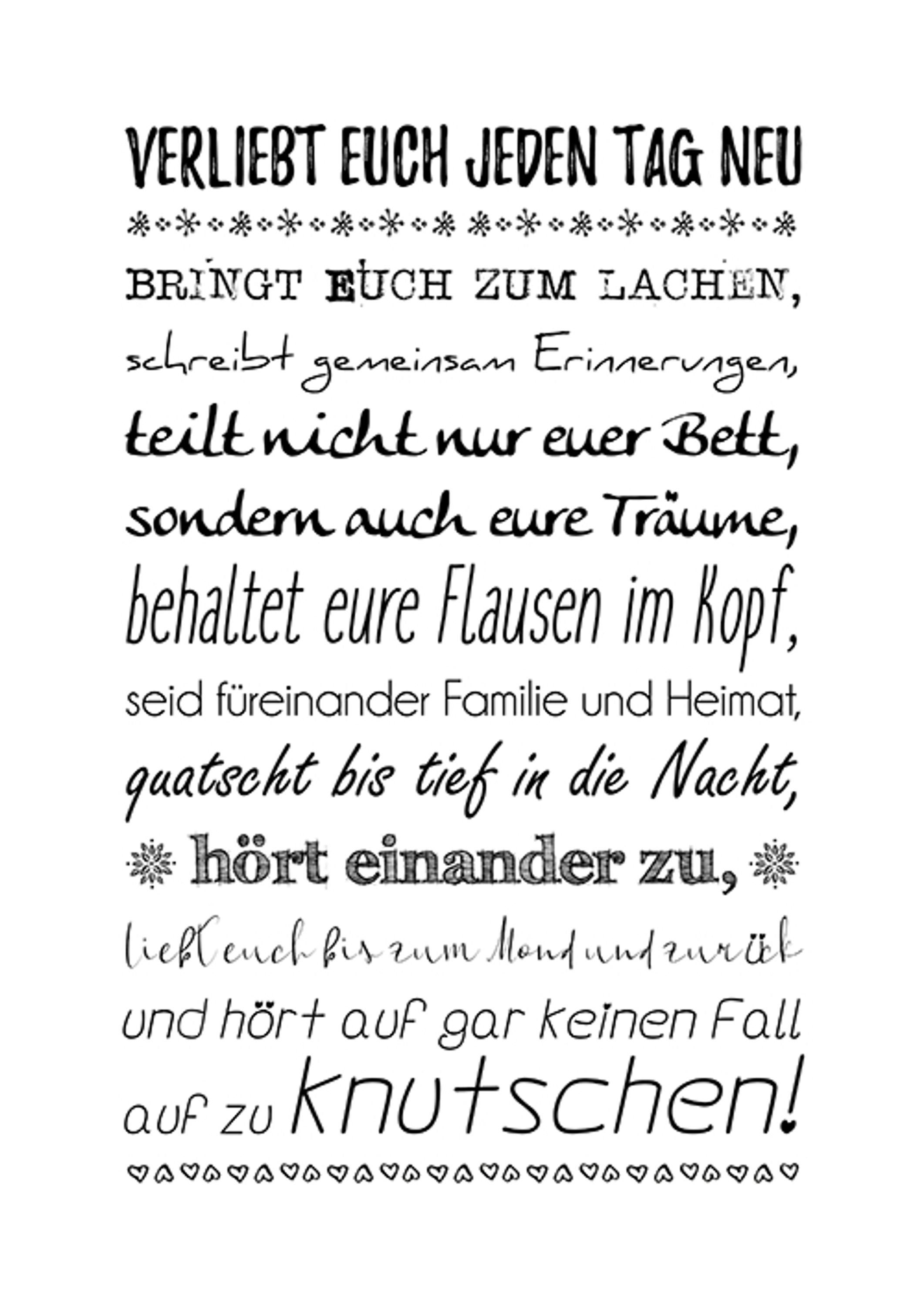 artissimo Poster Hochzeit und zur Geschenk Sprüche und Text mit lustiges DinA4 Sprüche: Spruch Hochzeit, Zitate Poster Liebe