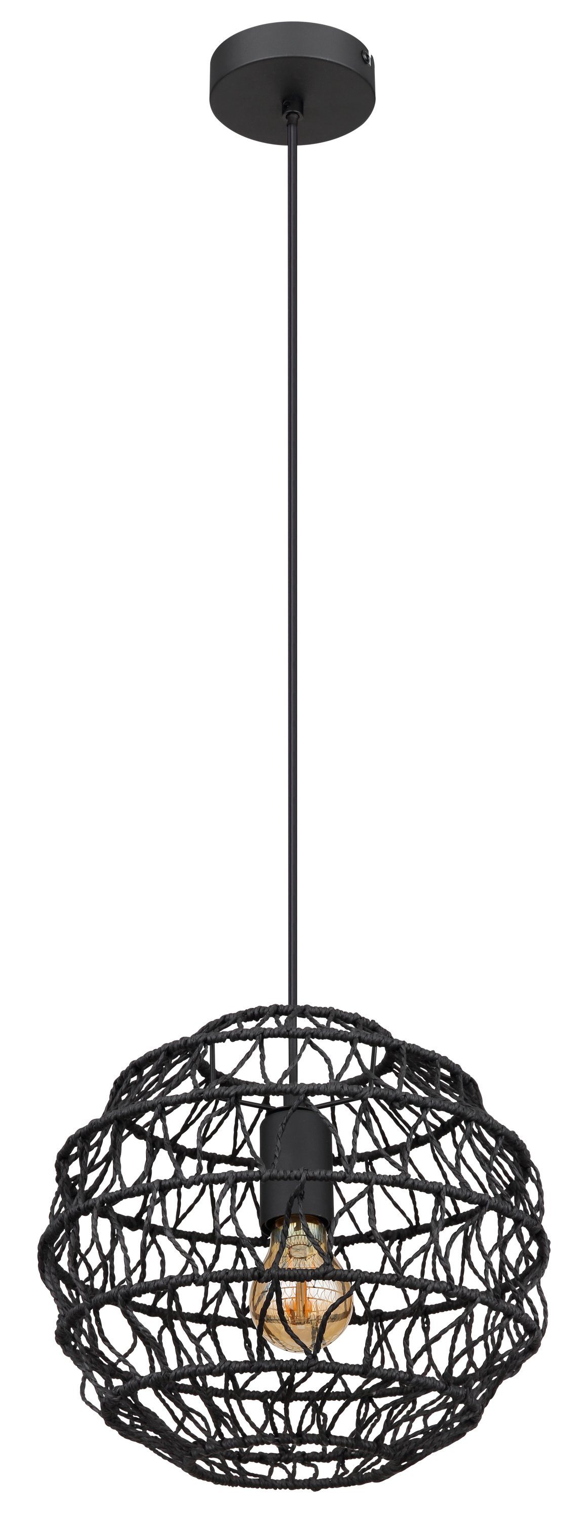 GLOBO LEUCHTEN Hängeleuchte Hängeleuchte, GLOBO Lighting Hängeleuchte SENNI (DH 29x120 cm) DH 29x120 cm schwarz