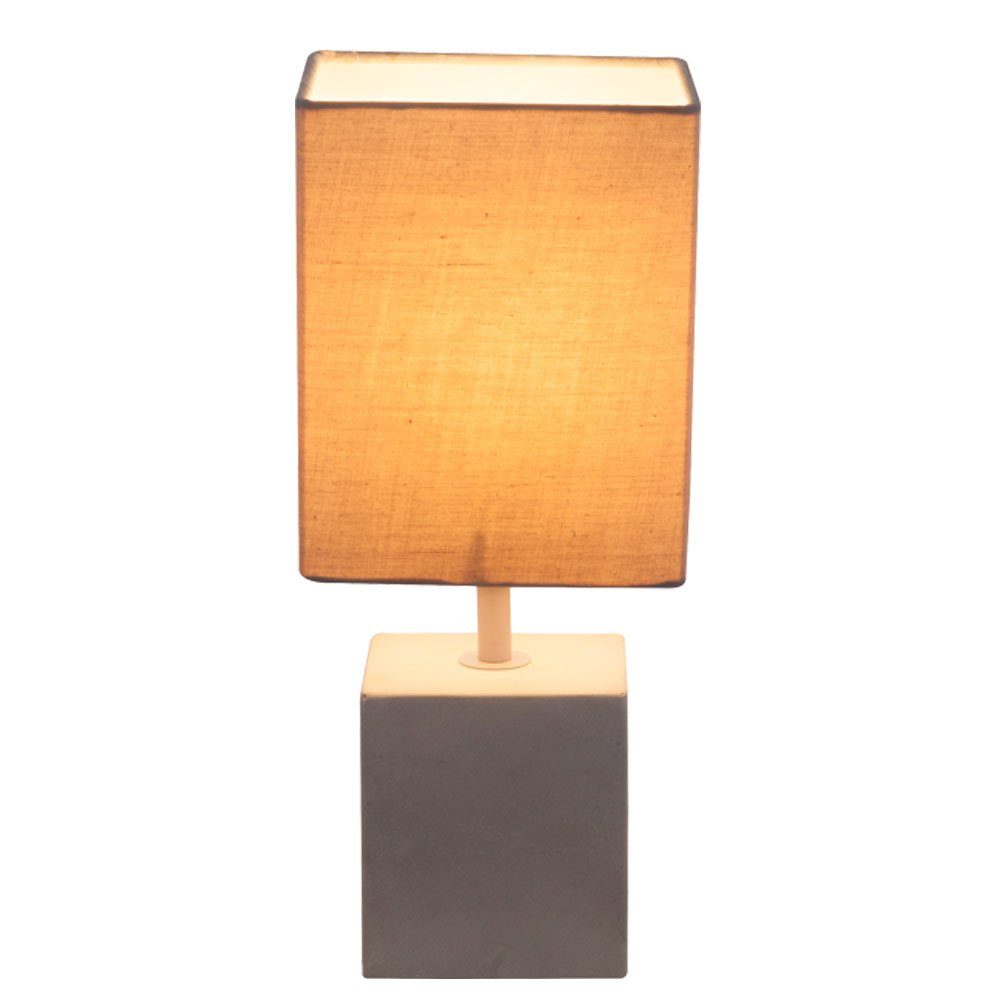 GLOBO LIGHTING Tischleuchte, Leuchtmittel nicht inklusive, Design Nacht Schreib Tisch Leuchte Textil Lese Lampe grau Wohn Zimmer
