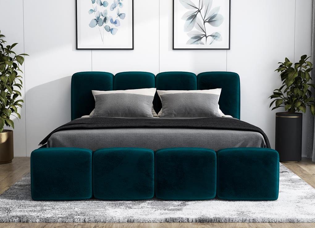 A&J MöbelLand GmbH Polsterbett DONA-OM mit Lattenrost und Bettkasten. (Bett günstig online kaufen