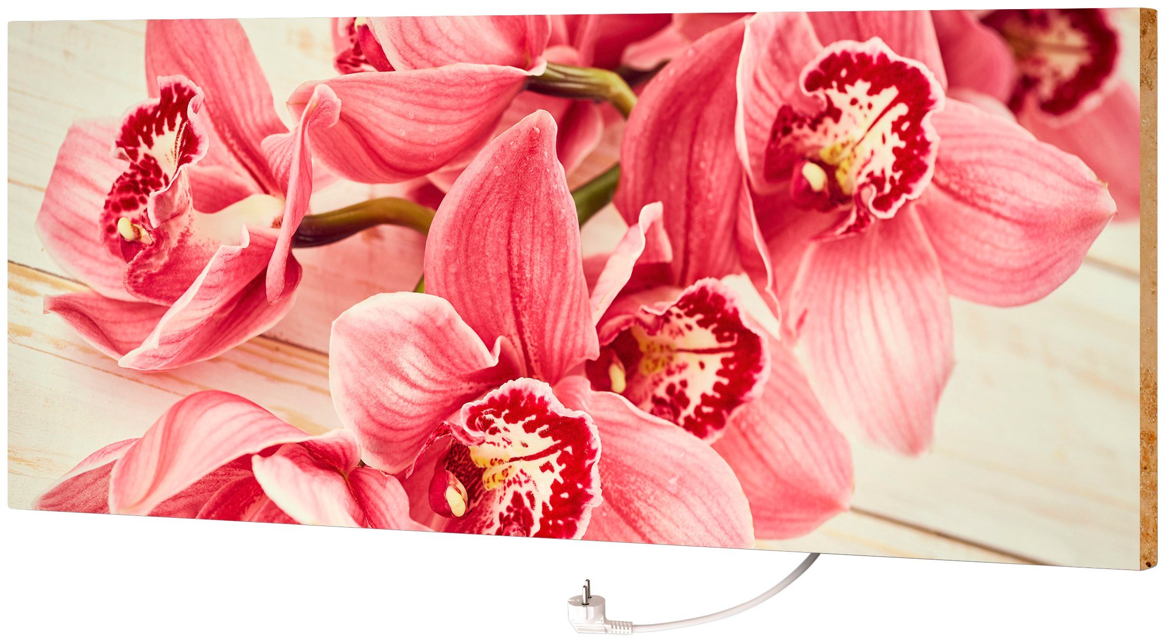 Orchidee", 800 MOTIV-Heizkörper Marmony Jura-Naturstein "Pink Watt, aus deutschem Infrarotheizung