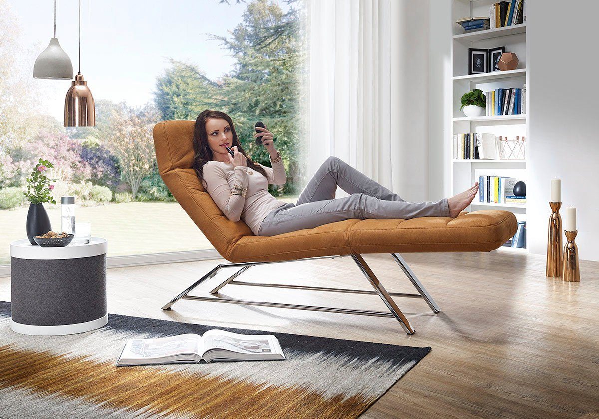 W.SCHILLIG Relaxliege daily dreams bequem und elegant, B/T 75/170cm, Funktionsliege wahlweise mit Motor, Gestell Chrom, Breite 75 cm
