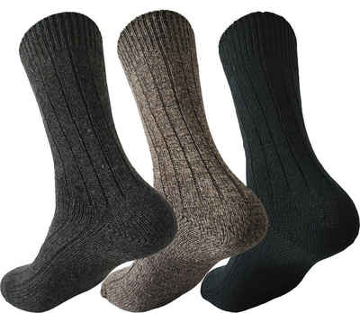 EloModa Arbeitssocken 3 Paar Arbeiter-Socken Work Wollsocken Strick, 39-42 43-46 (3-Paar)