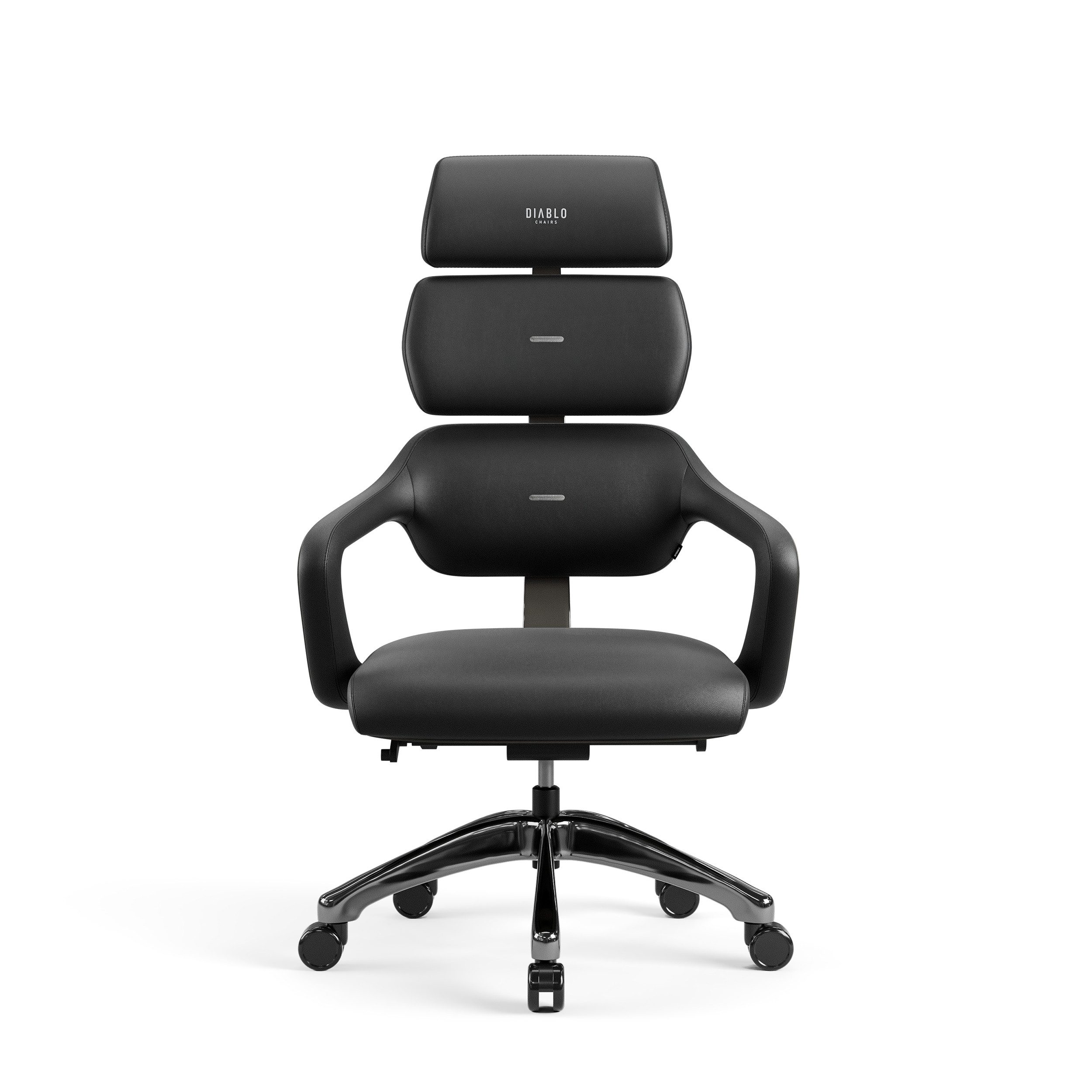 DIABLO CHAIRS Chefsessel V-Modular Öko-Leder ergonomisch Aluminiumbase 136kg (Modulare Rückenlehne, 4-Punkt-Verstellung, Öko-Leder, Wippmodus), Modulare Rückenlehne Kopfstütze Wippmechanik 4-Punkt
