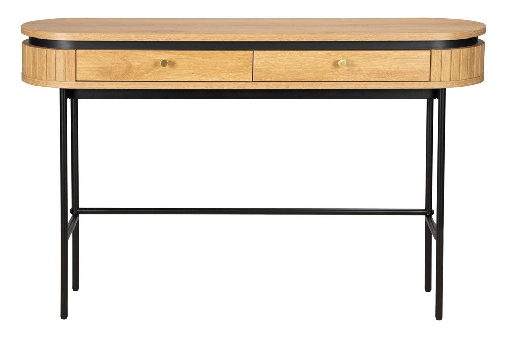 riess-ambiente Konsolentisch ATELIER 120cm natur / schwarz - Eiche, furniert, Metall, mit Schublade (Einzelartikel, 1-St), Schreibtisch - ideal für Wohn-, Arbeitszimmer, Flur & Eingangsbereich
