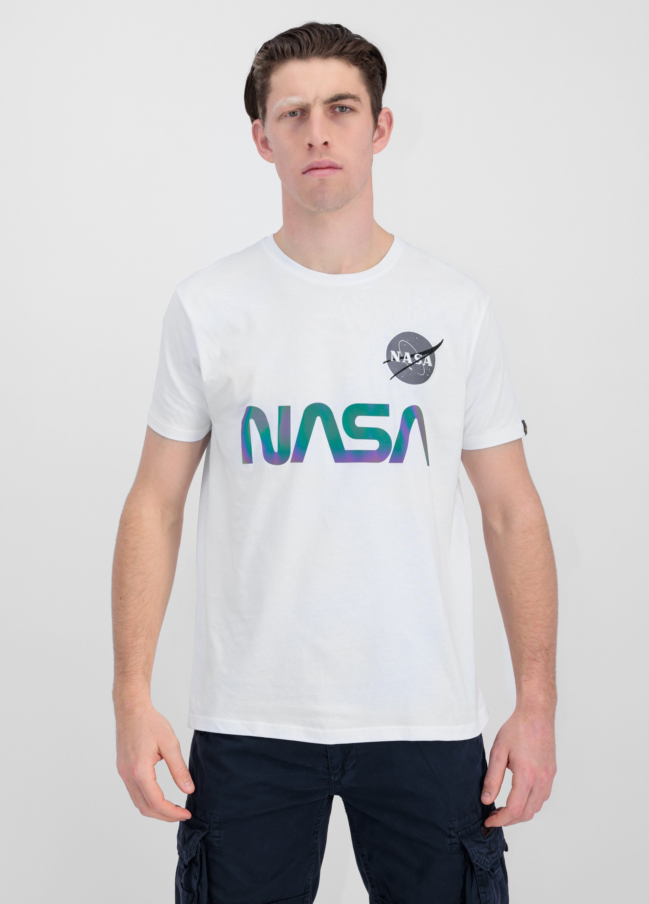 - Alpha T-Shirt T Men Ref. Rainbow white Industries T-Shirts NASA Alpha Industries