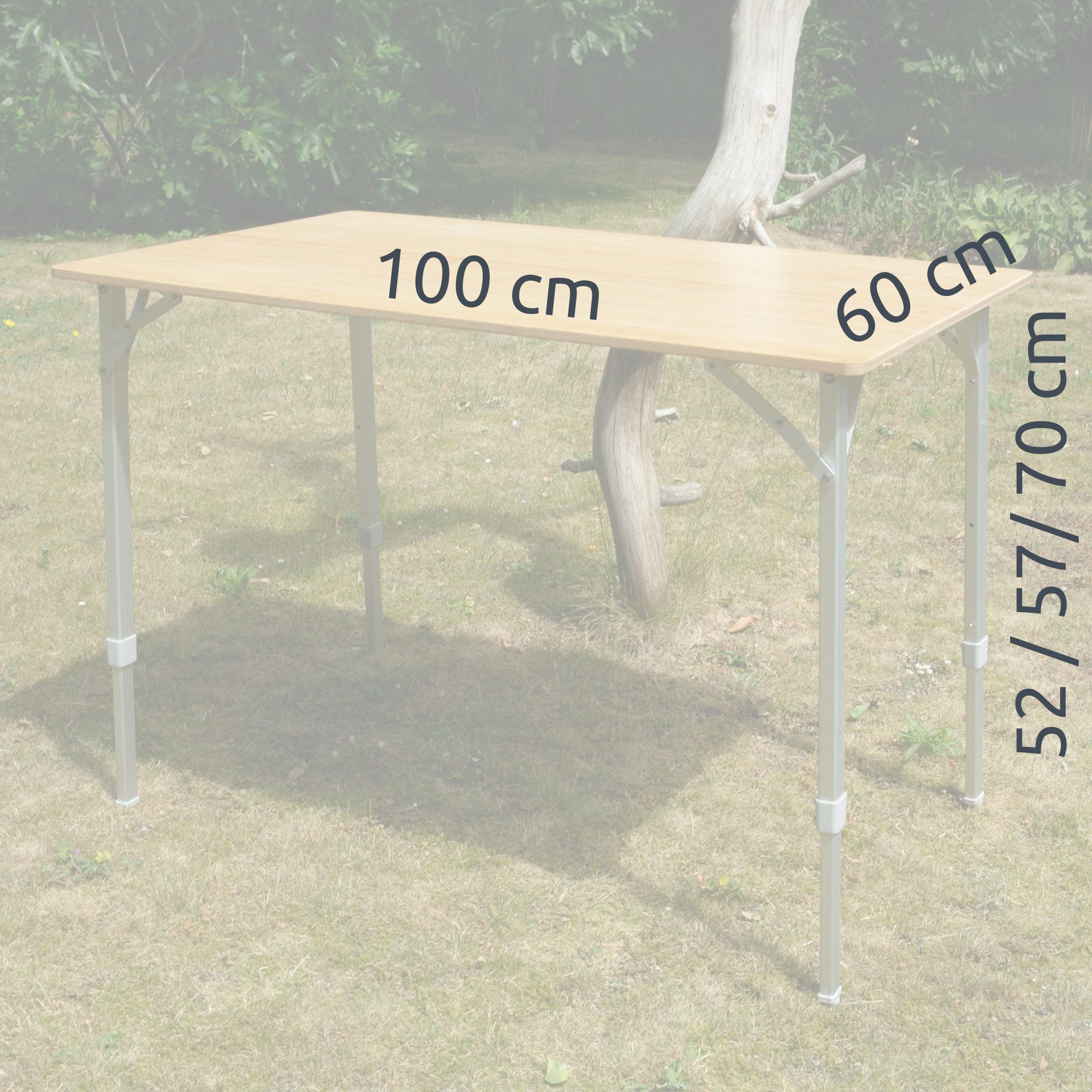 yourGEAR Campingtisch your GEAR Portofino L - Bambus Campingtisch Bambustisch 4 Personen