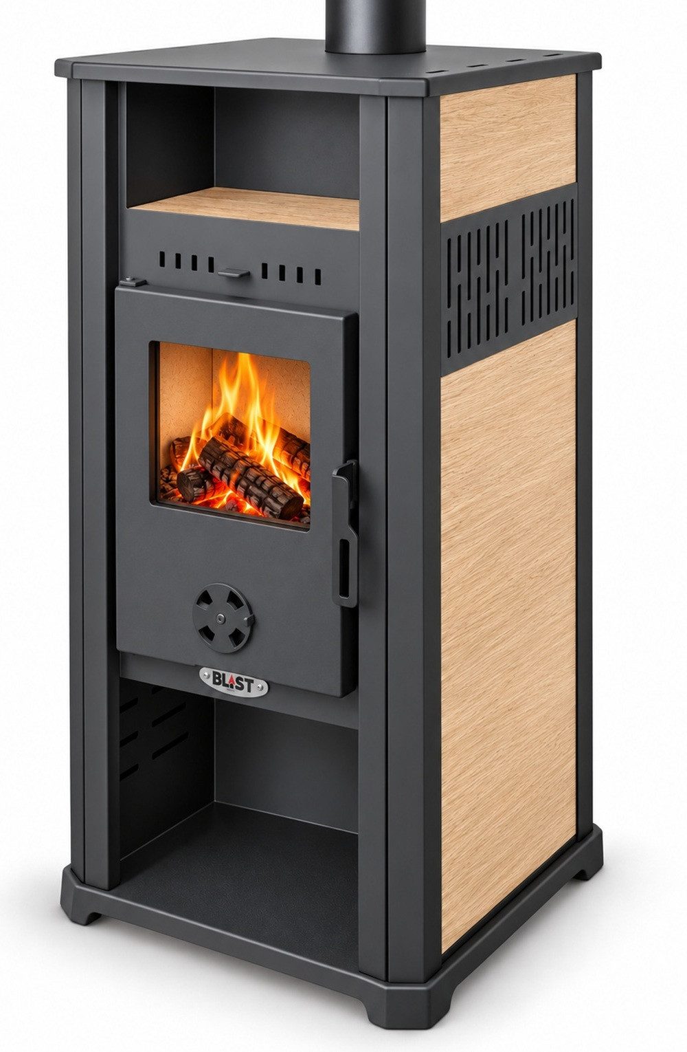 Blist Kaminofen Ambasador 5.0 beige mit Keramikverkleidung, 7,9 kW