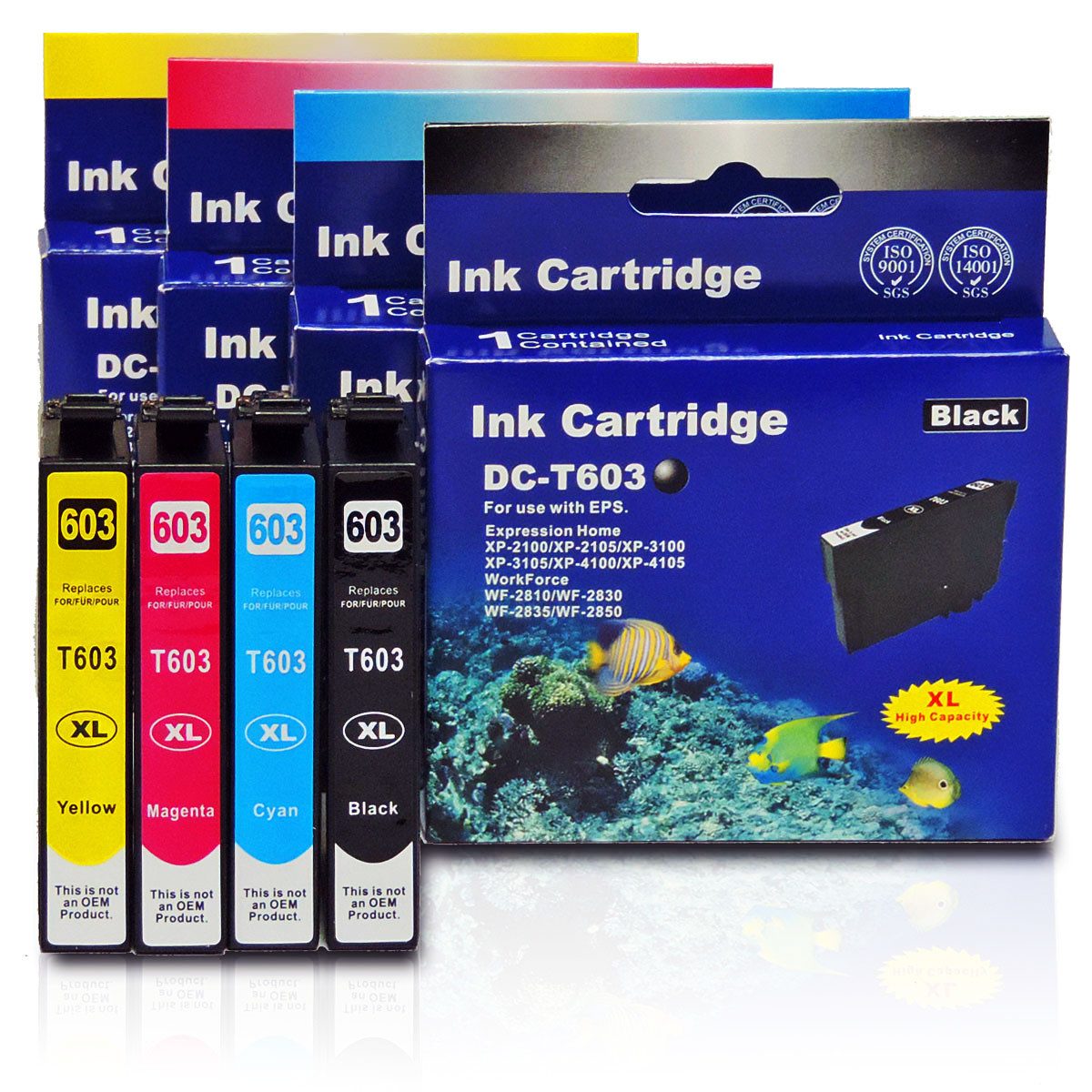 4er Set D&C Tinte für Epson Expression Home XP-3150 Drucker Tintenpatrone (Set, für Epson Expression Home XP-3150 und weitere)