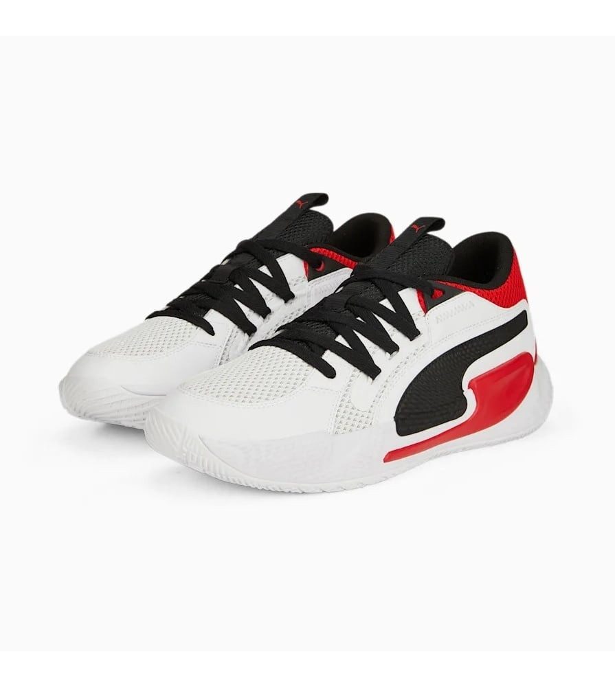 PUMA Hallen-Indoorschuhe Court Rider Chaos weiss/rot/schwarz Herren Handballschuh
