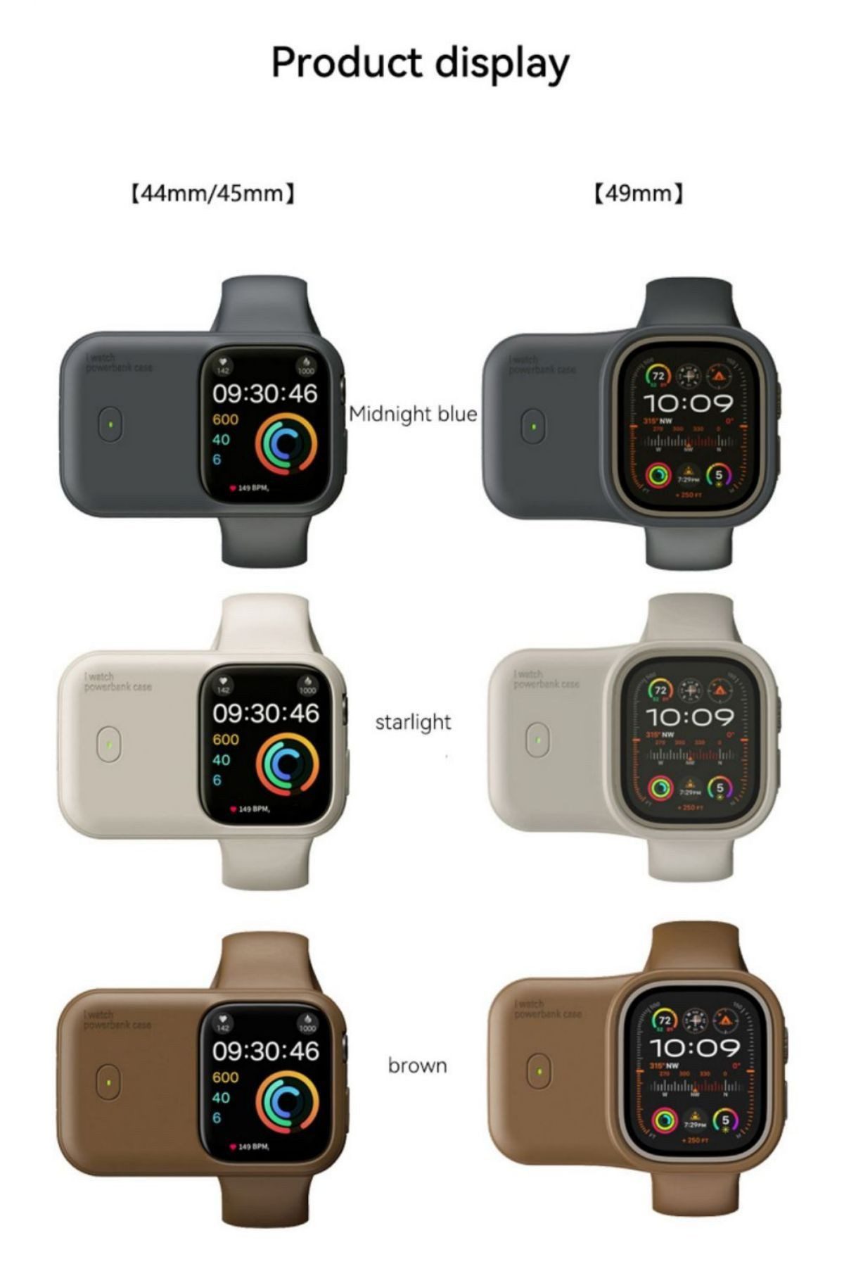 LIANNA Kabelloses Ladegerät für Smartwatch mit Powerbank Funktion Powerbank Baby, Block, Micro, Mignon,Mono AAA 5000 mAh (1,2 V), Wireless Smartwatch Charger für 44/45/49mm mit Powerbank