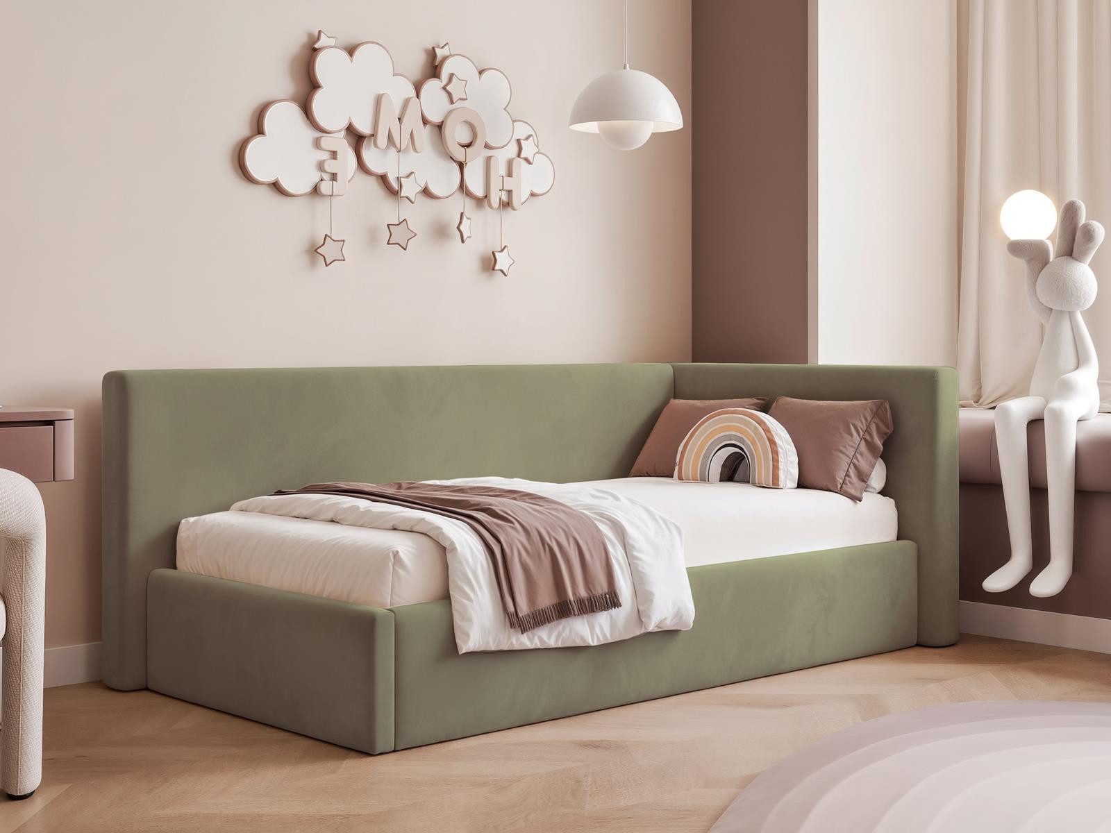 Kinderbett Boxspringbett, klassisches Design, 80/90/100/120x200