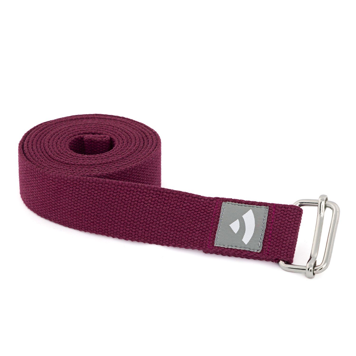 bodhi Yogamatte Yogagurt mit Schiebeschnalle ASANA BELT 2,5m, Metall aubergine