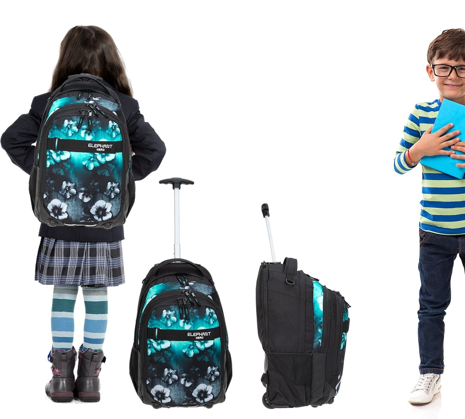 ELEPHANT Schulrucksack Trolley Hero Signature Schultrolley, Rucksacktrolley Daypack Trolly