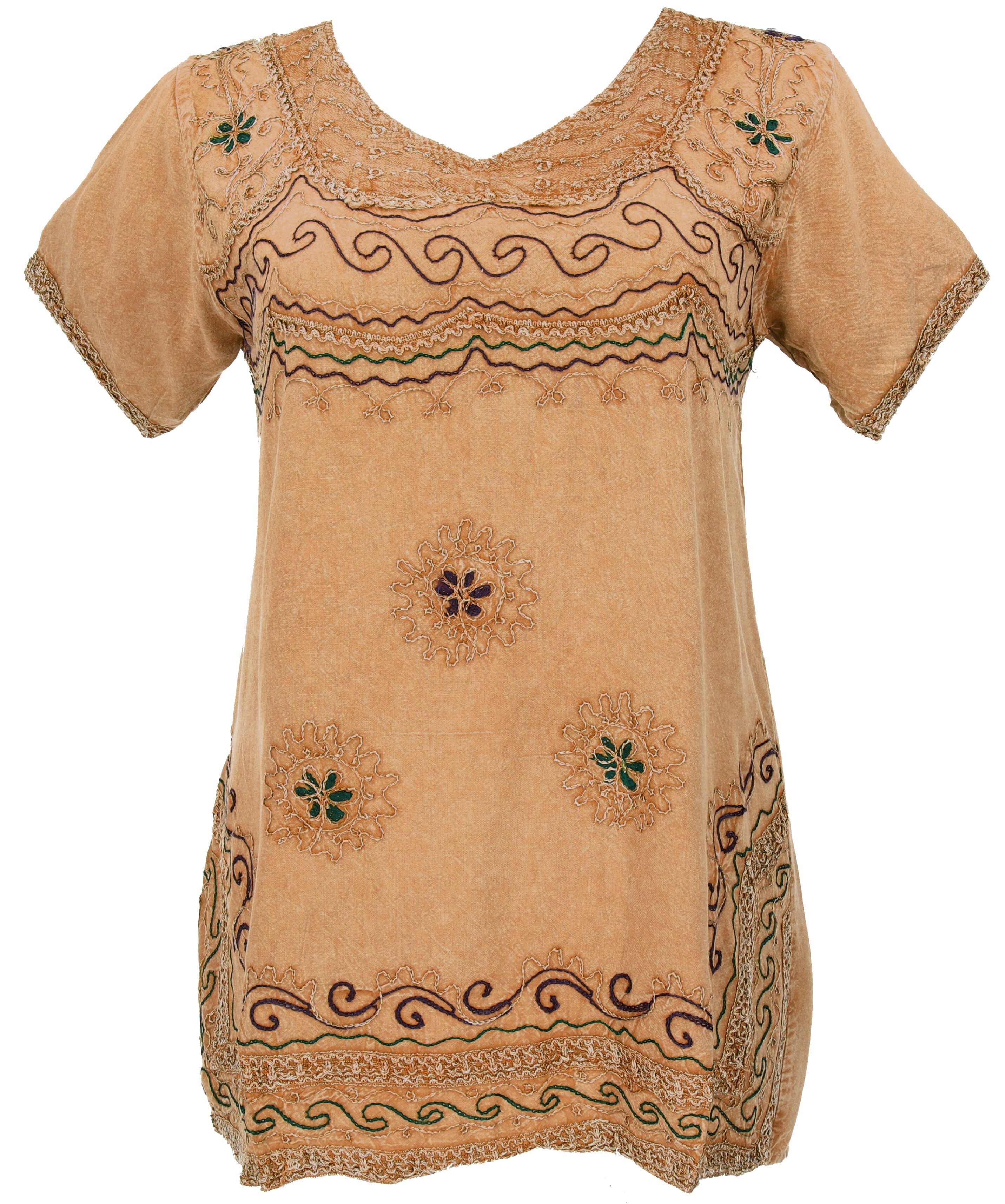 Guru-Shop Longbluse Bestickte indische Tunika, alternative Boho.. alternative Bekleidung