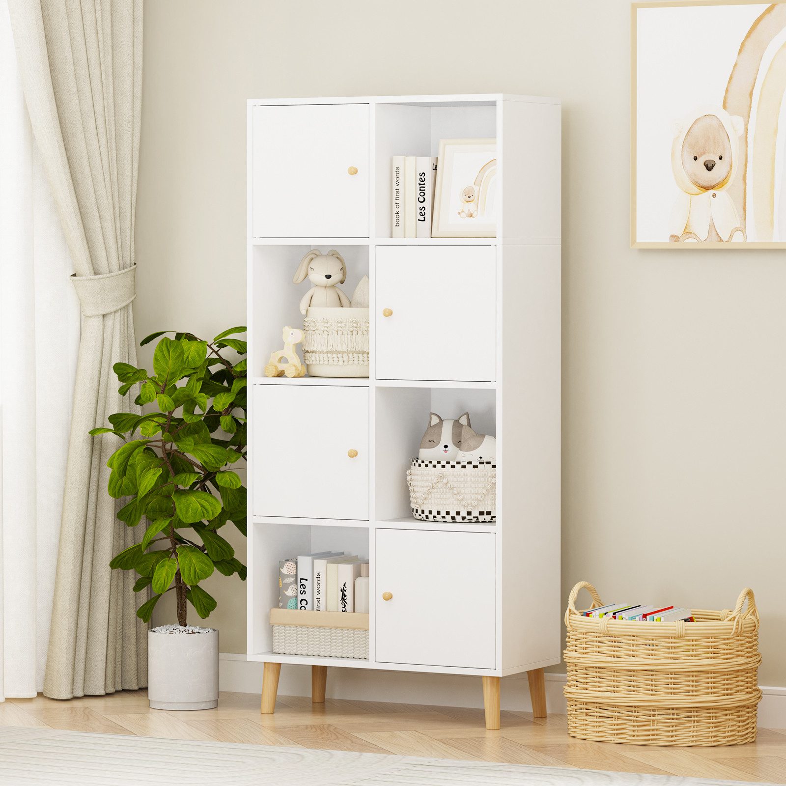 JEOBEST Bücherregal Bücherschrank, Standregal, Aufbewahrungregal mit günstig online kaufen
