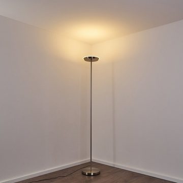 hofstein Stehlampe »Gioz« LED Stehleuchte Bodenlampe aus Metall in Nickel-matt, 3000 Kelvin, mit Touchdimmer, Höhe max 190cm (verstellbar), LEDmax. 2100 Lumen