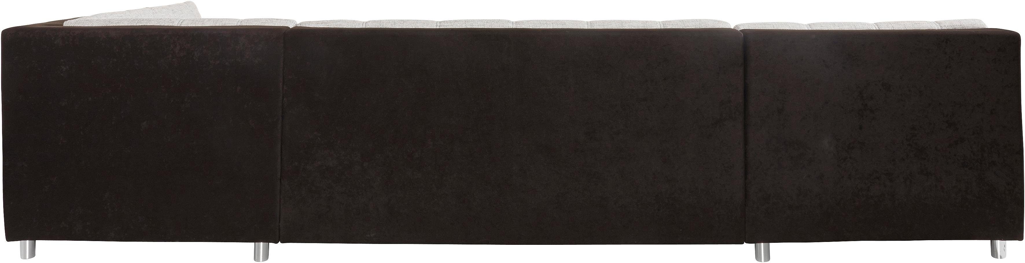DOMO collection Wohnlandschaft TREVISO inkl. Zierkissen, moderne Steppung, XXL: 364x201x83 cm, wahlweise mit Bettfunktion, in vielen Bezugsarten auch in Cord U- – Bild 4 von 5