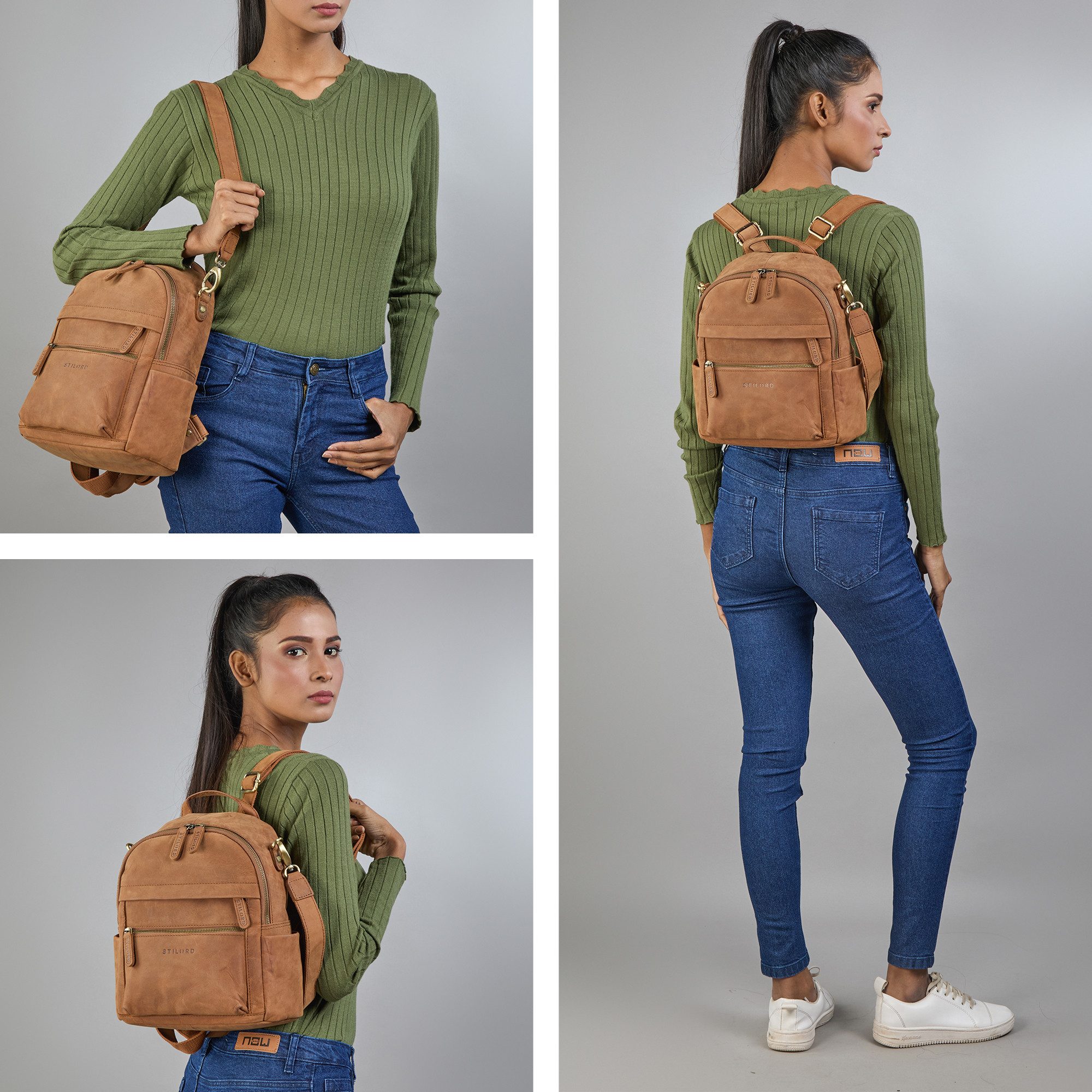 STILORD Cityrucksack "Regina" 2-in-1 Rucksack-Tasche 2 in 1 Damen Echt Lede günstig online kaufen