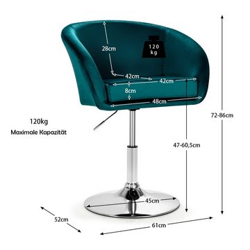 COSTWAY Polsterstuhl Akzentstuhl höhenverstellbar, 360° drehbar, bis 120kg